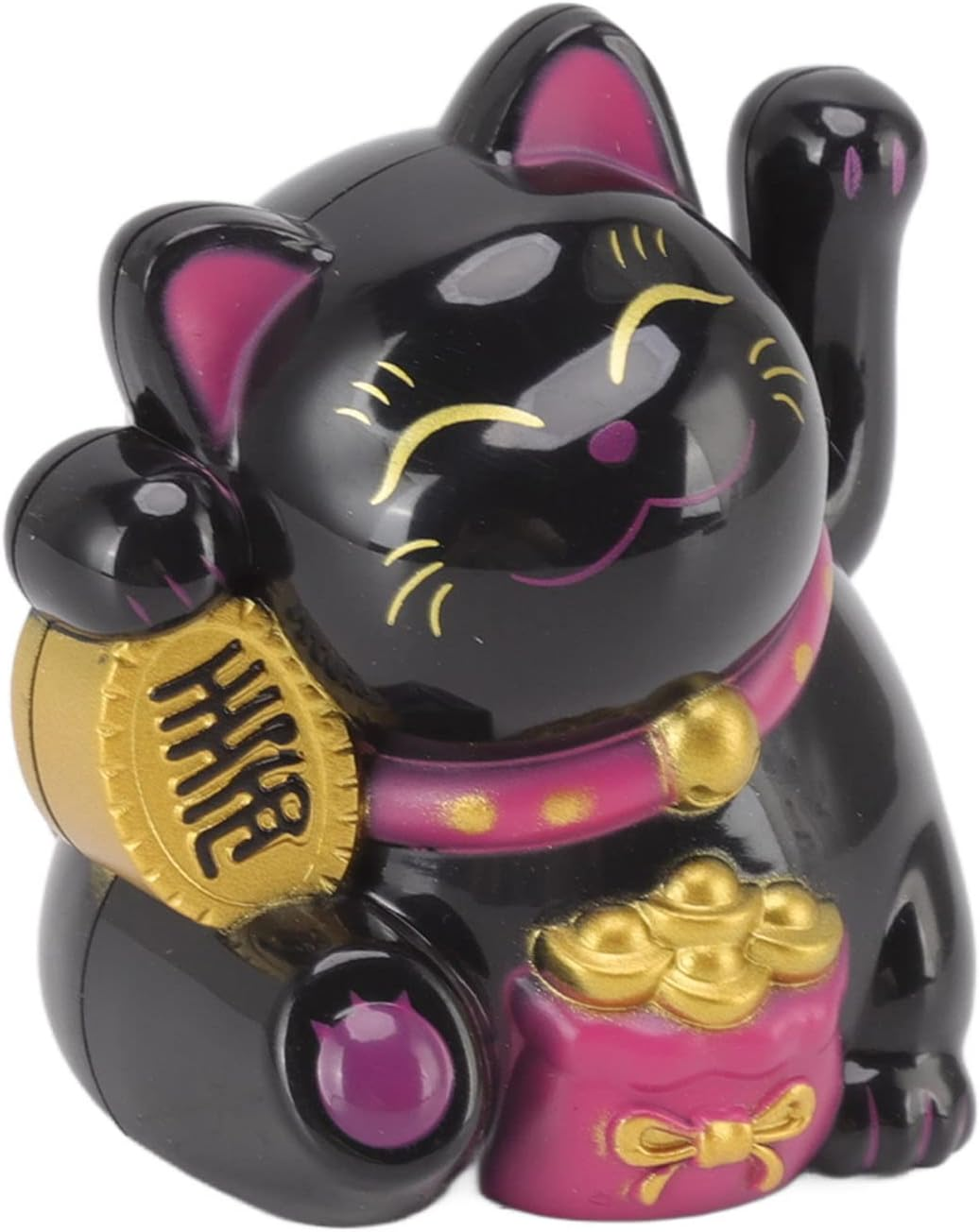 4 Inch Lucky Fortune Cat Maneki Neko, Lucky Cat Decor Hand Waving Welcoming Cat for Home Desk Ornament Gift Giving, Feng Shui Business Ornament Home Decor (Gold)