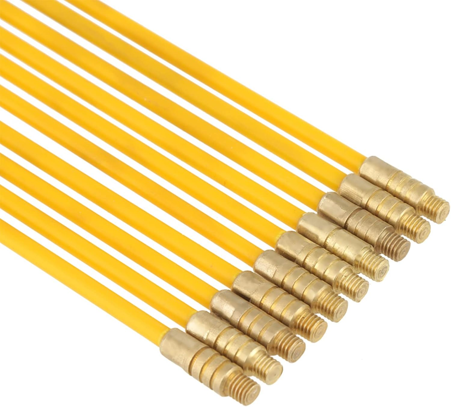 Yduupxe 10Pcs 4.0Mm Fiberglass Cable Rods, Wire Fishing Electrical Tool Kit with Fiberglass Rods, Threaded Brass Connectors for Running Wire through Walls Attics Crawl Spaces Sub Floors image number 5