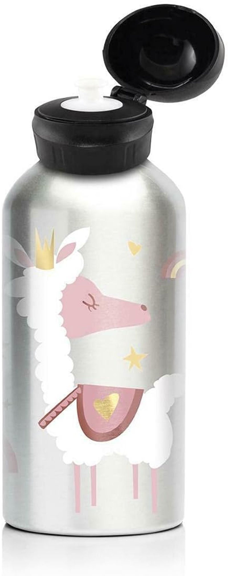 My Family Stainless Steel Kids Drink Bottle - BPA Free, Non-Toxic, Eco-Friendly, Reusable Water Bottle for Toddlers & Preschoolers (400Ml) - Llama