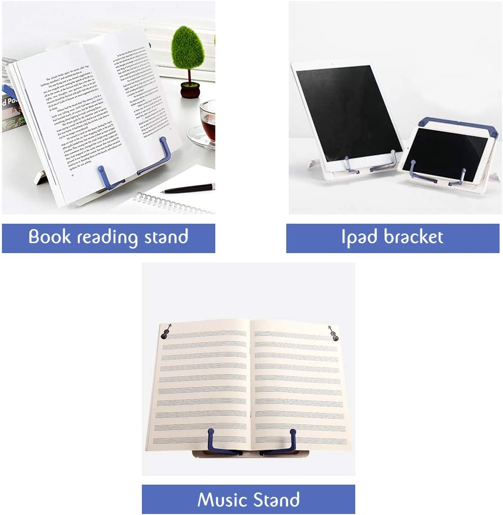 SAYEEC Desktop Book Holder Reading Stand Adjustable Book Rest Plastic Fodable Music Rack Portable Cookbook Holder Desk Bookstand for Reading Children Office Home image number 2