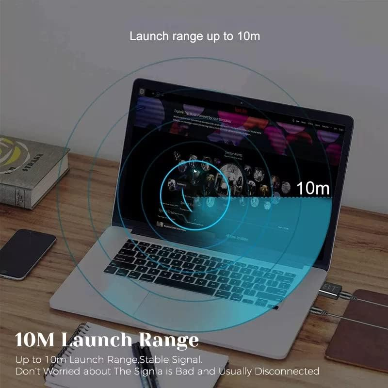 Mrcomputerguy USB Bluetooth 5.0+EDR Adapter, Mini Bluetooth Transmitter Receiver, Hi-Fi Wireless Audio Adapter Dongle with 3.5Mm AUX for PC TV Headphones Car Home Stereo, USB Power Supply, No Driver Required image number 1