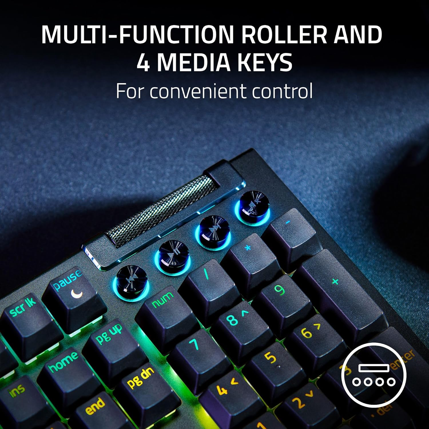 Razer Blackwidow V4 - Mechanical Gaming Keyboard with Razer Chroma&trade; RGB - Razer Yellow Mechanical Switches - Black image number 6