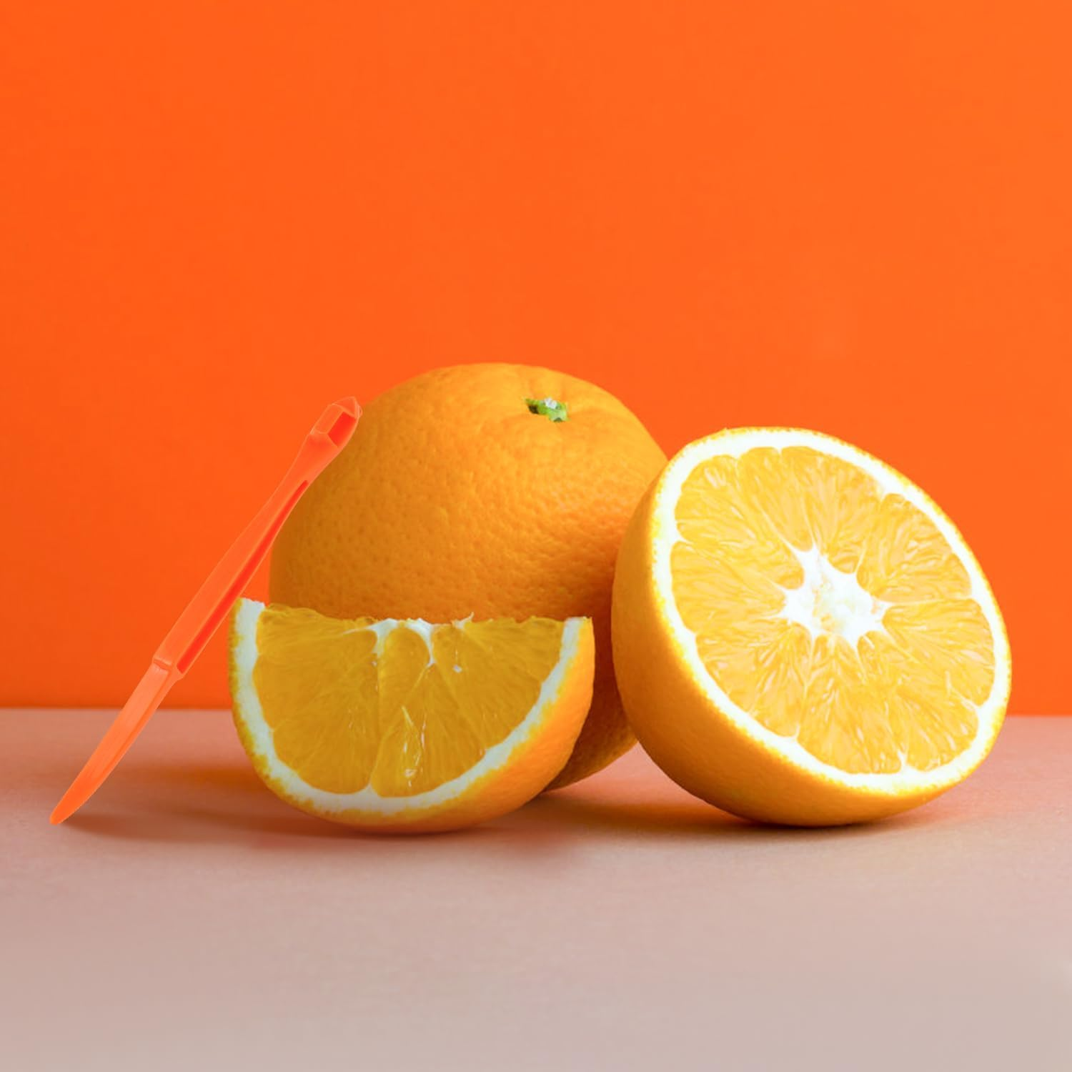 MJIYSGS 10Pcs Orange Peeler Tool, Long Handle Serrated Citrus Peel Cutter Easy Hold Plastic Vegetable Lemon Slicer Fruit Opener Remover Kitchen Gadget Chef Tools image number 4