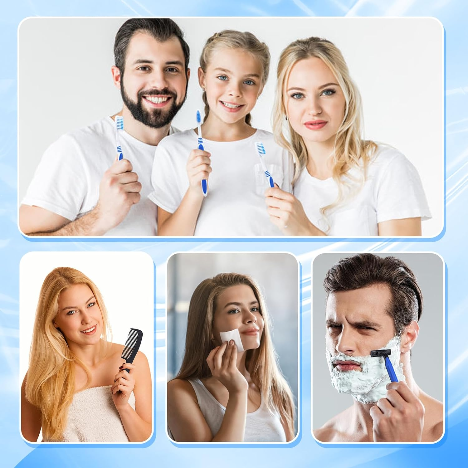 Basic Toiletry Kits, Individually Packed, Personal Hygiene Bulk Homeless Care Package Supplies, Travel Size for Men Women Charity, Disposable Toothbrushes with Toothpaste Set image number 6