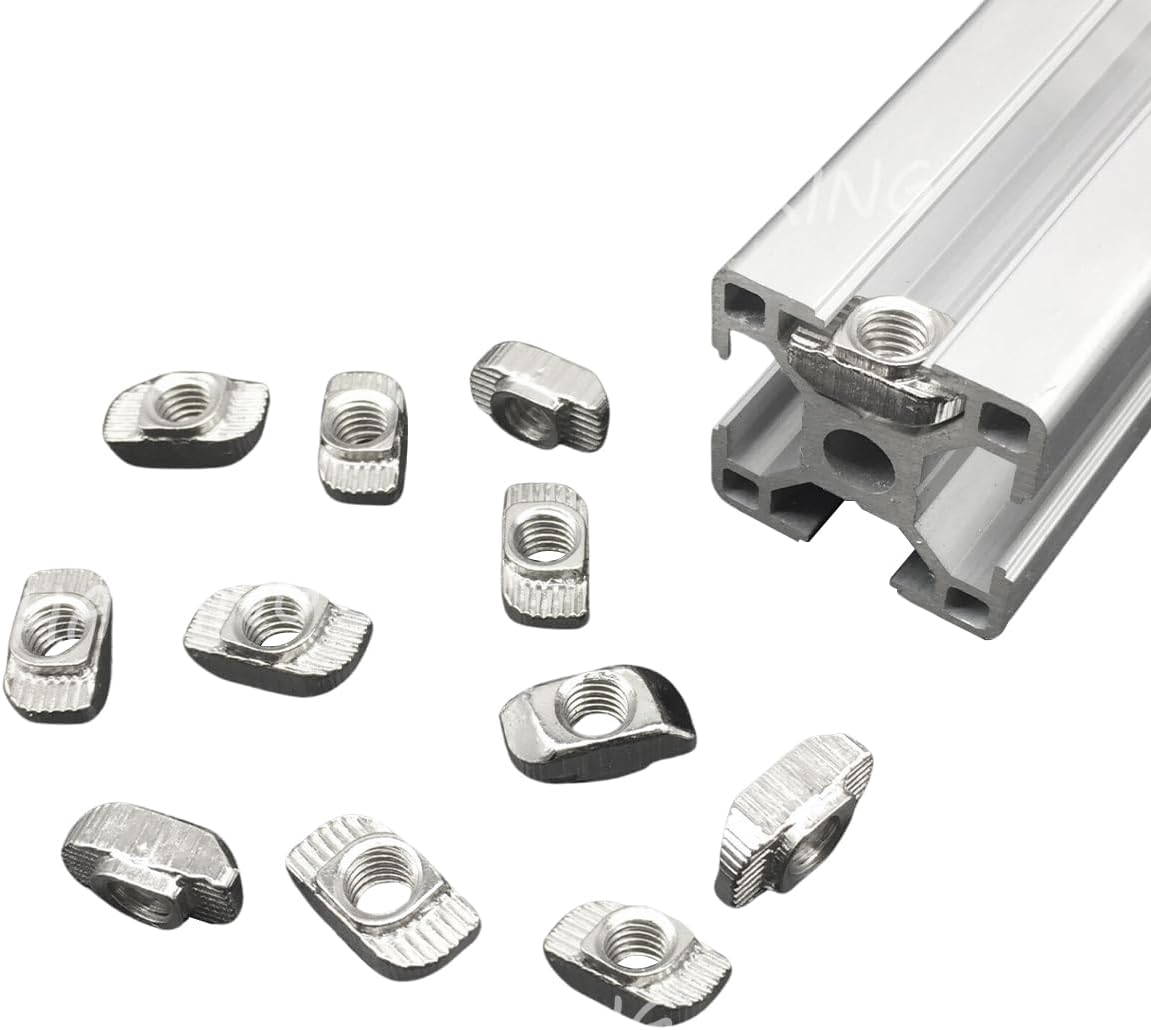 Sliding T Nuts Metric, 100 PCS M5 Thread Slide in Hammer Head T-Nut for Aluminum Extrusion Profile image number 4
