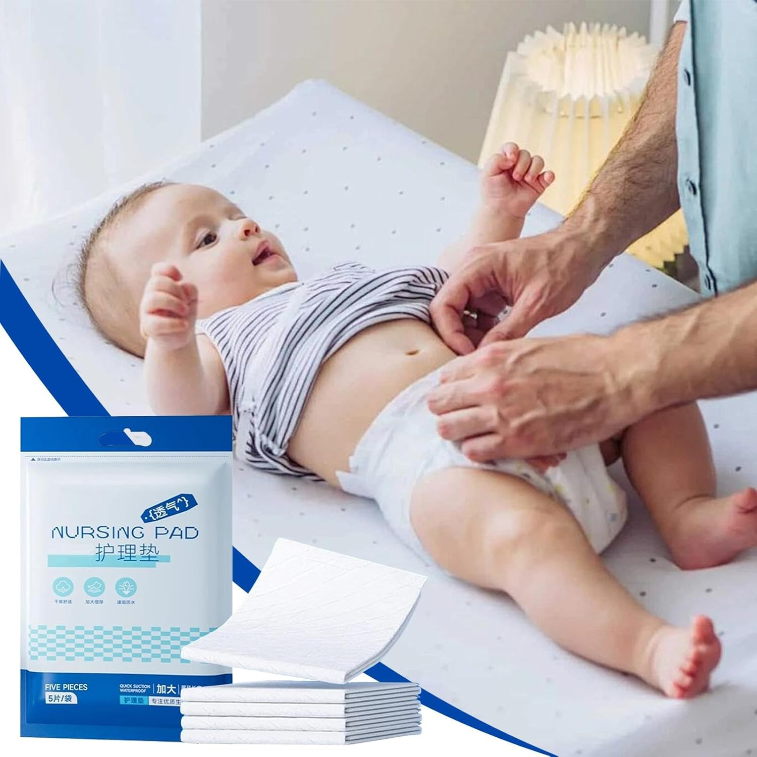 Lyanny Baby Changing Pads,Diaper Changing Liners Leakproof Quick Drying | Diaper Underpads, Waterproof Absorbent Table Protector Mat for Play Mat, Nursing Pad image number 3