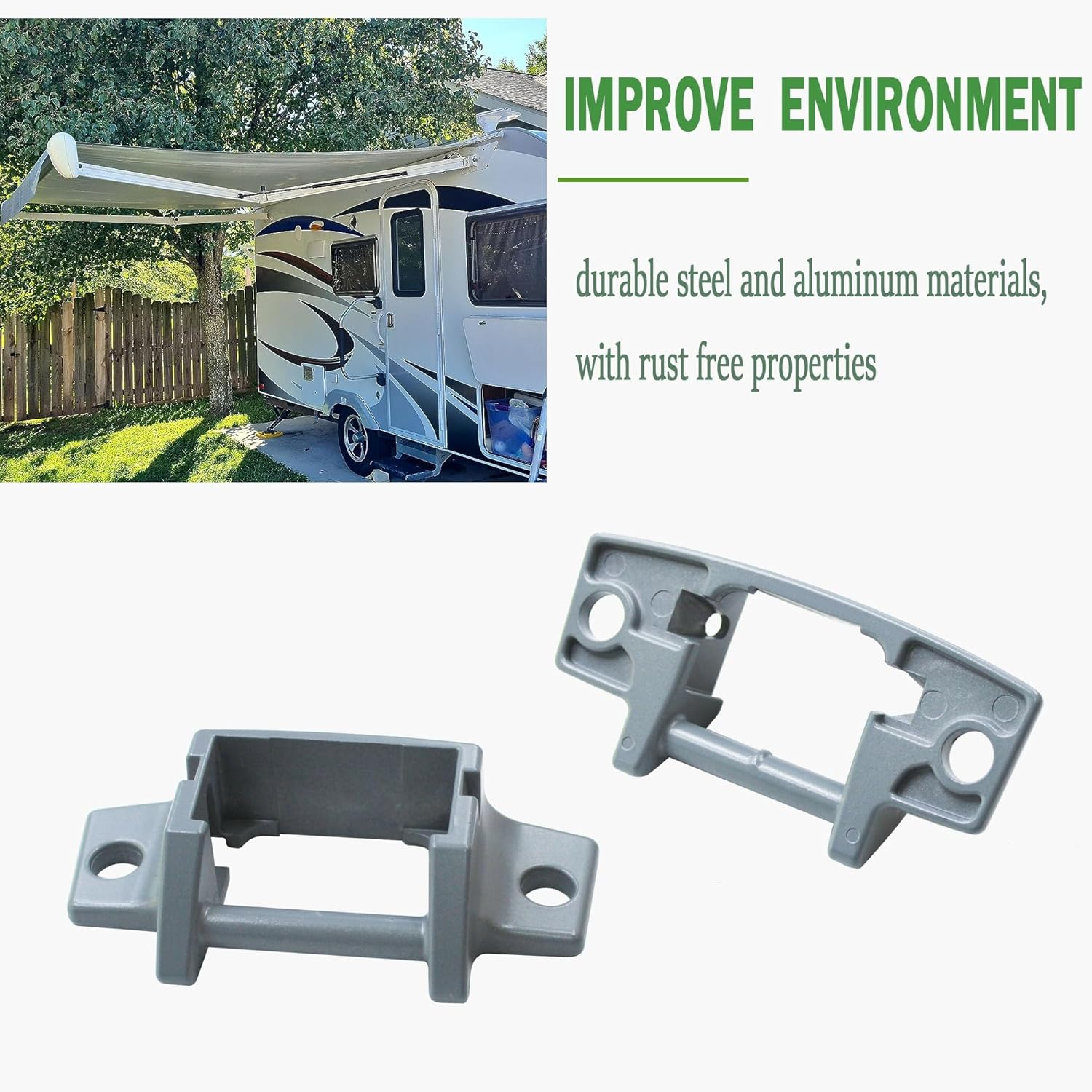 New RV Awning Mounting Brackets Replacement for Dometic 3310811.009M Die-Cast Foot SVC Kit, Awning Bottom Brackets Suit for Dometic A&E 8300 / 8500 / 8700 / 9000 Awnings image number 1