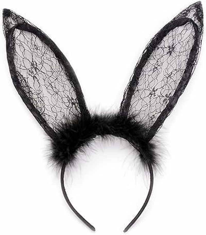 Lace Hairband Lace Bunny Ear Headband Sexy Lace Rabbit Ear Hair Band Party Decoration Headdress Cosplay Headwear Costume Hair Accessories image number 1