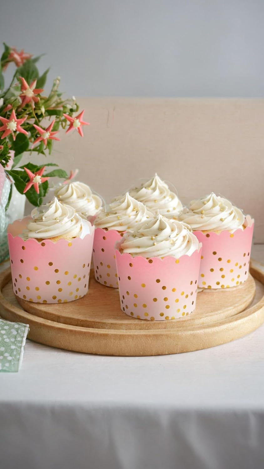 Honwor Convenient Greaseproof Baking Cups - 50-Piece Set for Cupcakes, Cheesecakes, Snacks, and More - Sturdy Pre-Greased Paper - Versatile for Parties, Weddings, 2.75" Diameter, 4.5Oz Capacity image number 2