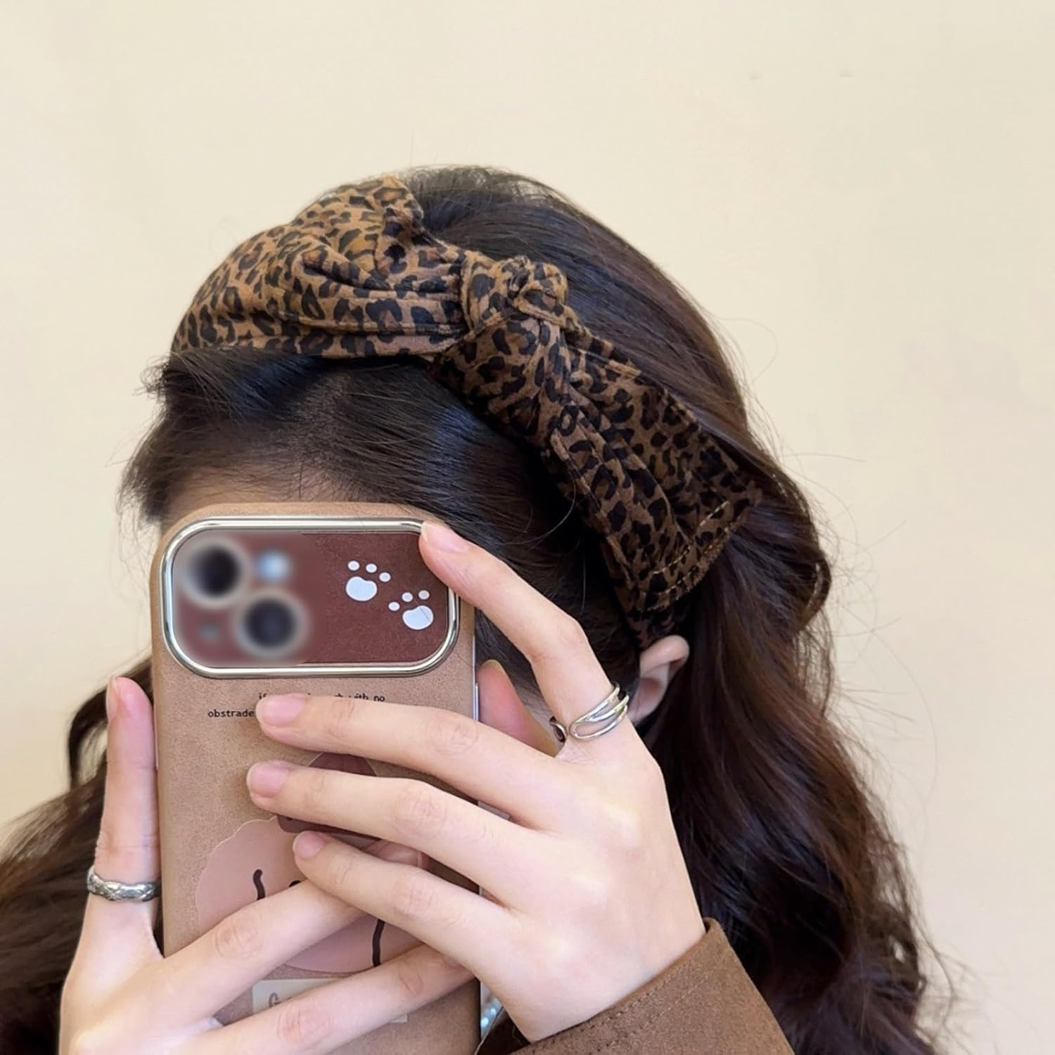 KASESSS 2 Pack 6Cm Wide Leopard Print Headbands for Women, Knotted Top Headband Fashion Accessories, Elastic Bow Head Bands Hair Accessories, Headbands for Girls for Daily Wear, Party, Facial Care image number 3