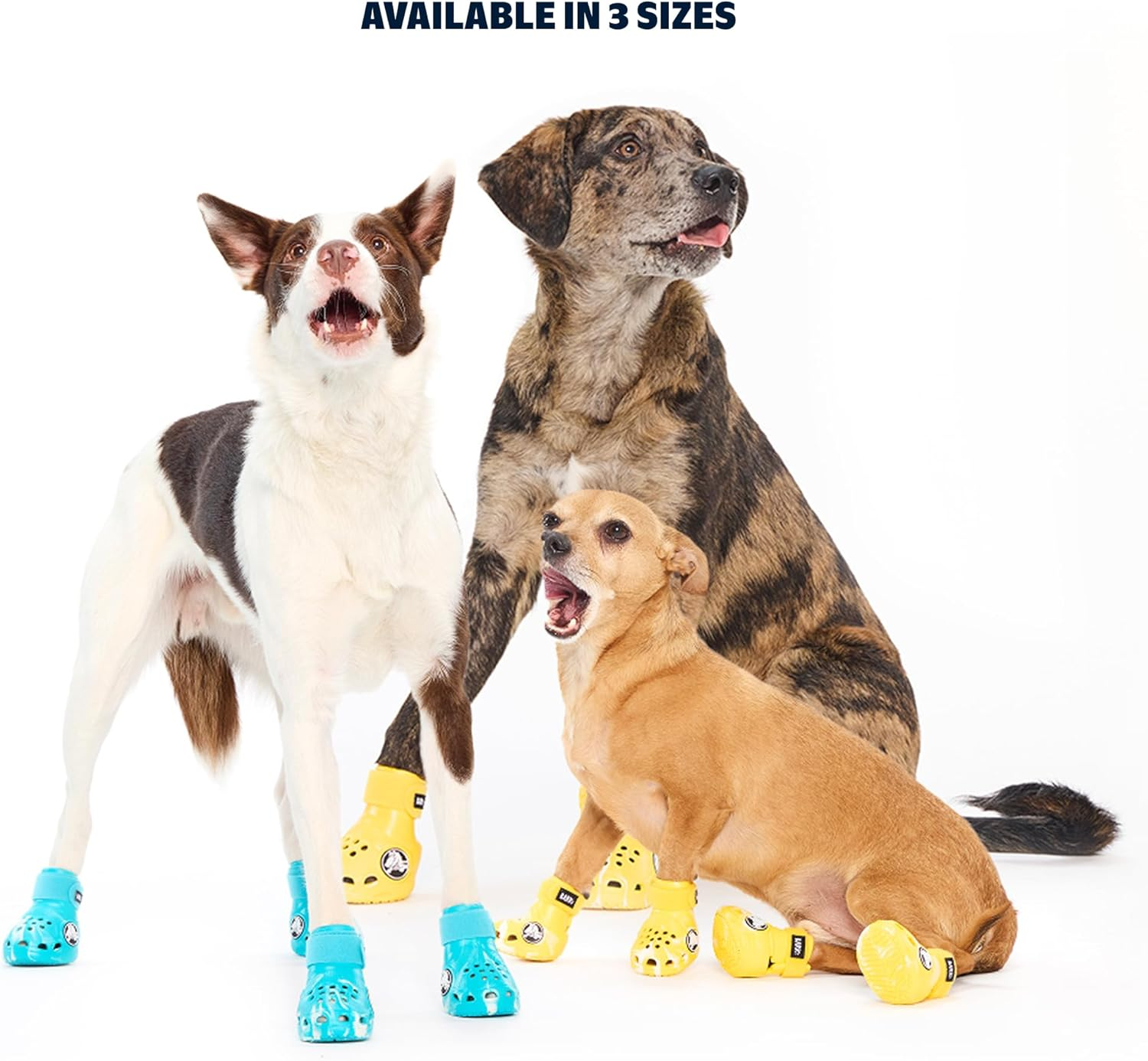 Barkbox Yellow Crocs Dog Shoes - Booties for Small Dogs 15-25 Lbs | EVA Foam with Adjustable Strap, Breathable, Glow-In-Dark