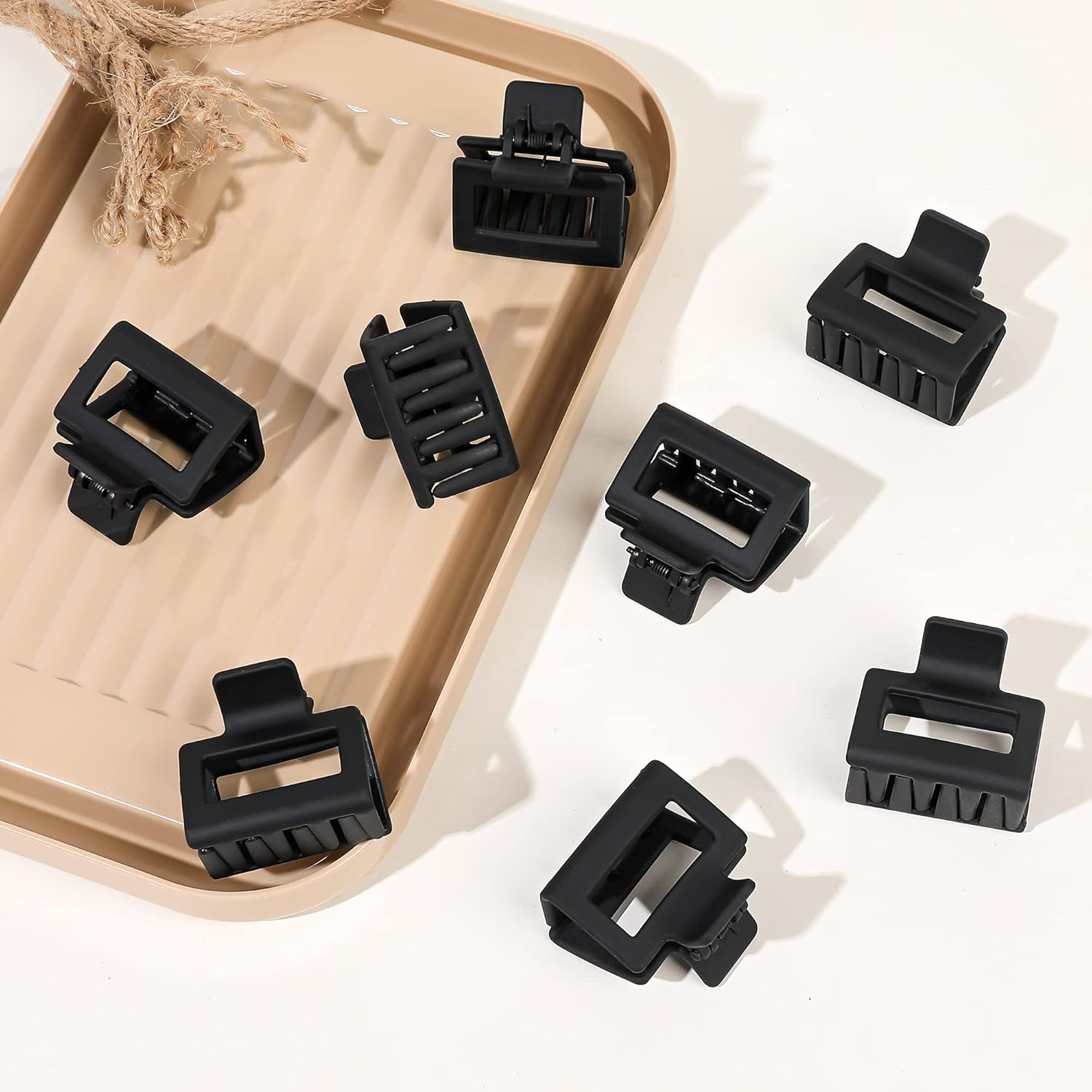 Hair Claw Clips for Women - Black Small Claw Clips for Thin Hair 1.57 Inch Mini Hair Clips No Slip Medium Hair Clip Square Claw Clip Hair Styling Accessories for Women Girls&hellip; image number 2