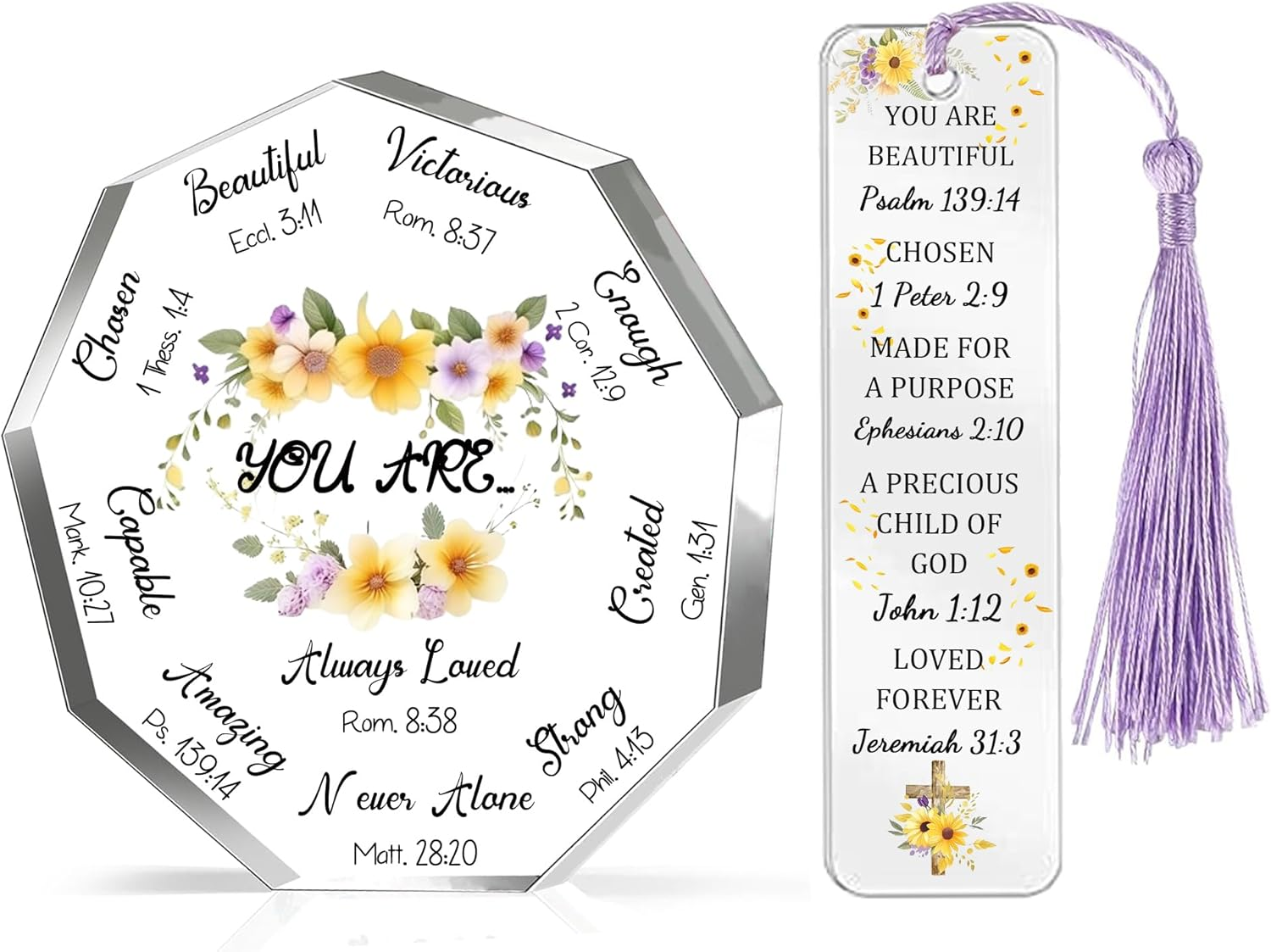 HZBLAZ Acrylic Bookmarks & Plaque Set Sunflower Encourage Keepsake Colleagues