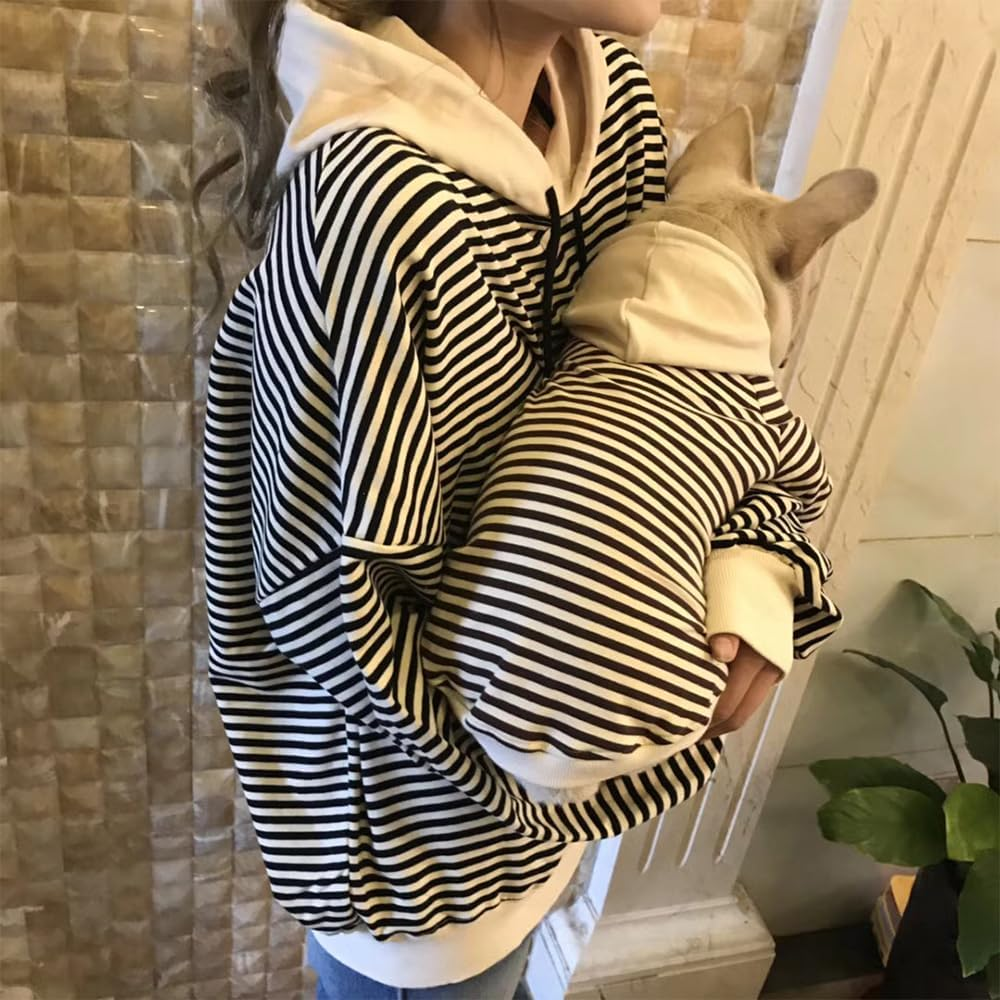 Matching Clothes for Mom Dad Pet - Striped Dog Cat Sweater Birthday Christmas Outfits (One Size, Parents-Black) image number 1