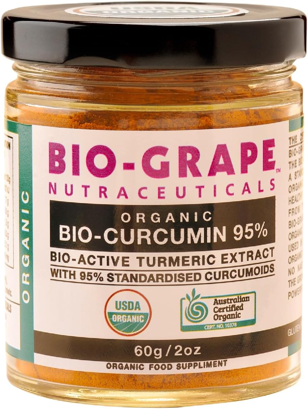 Organic Bio-Curcumin 95% Bio-Active Turmeric Extract ANTIOXIDANT Rich 60G image number 2