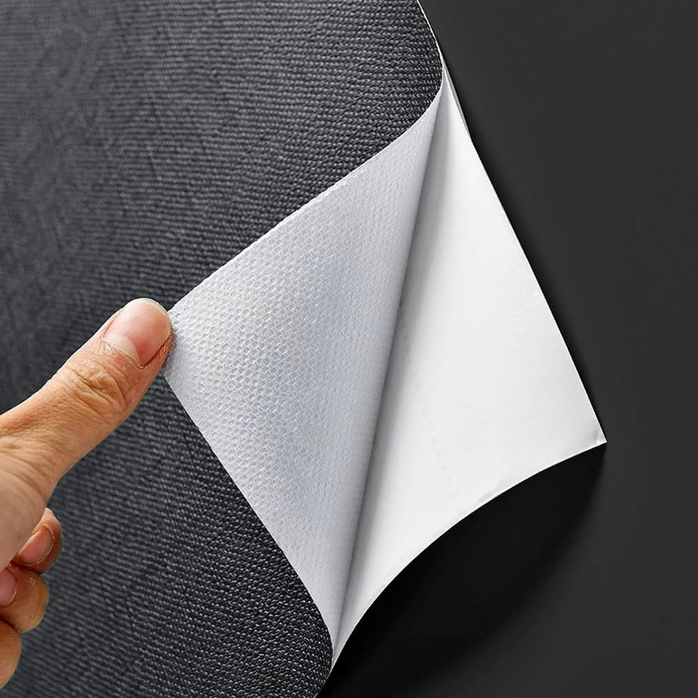 Self Adhesive Wallpaper Waterproof Linen Real Texture 10M Bedroom Laundry Dining White - Green image number 4