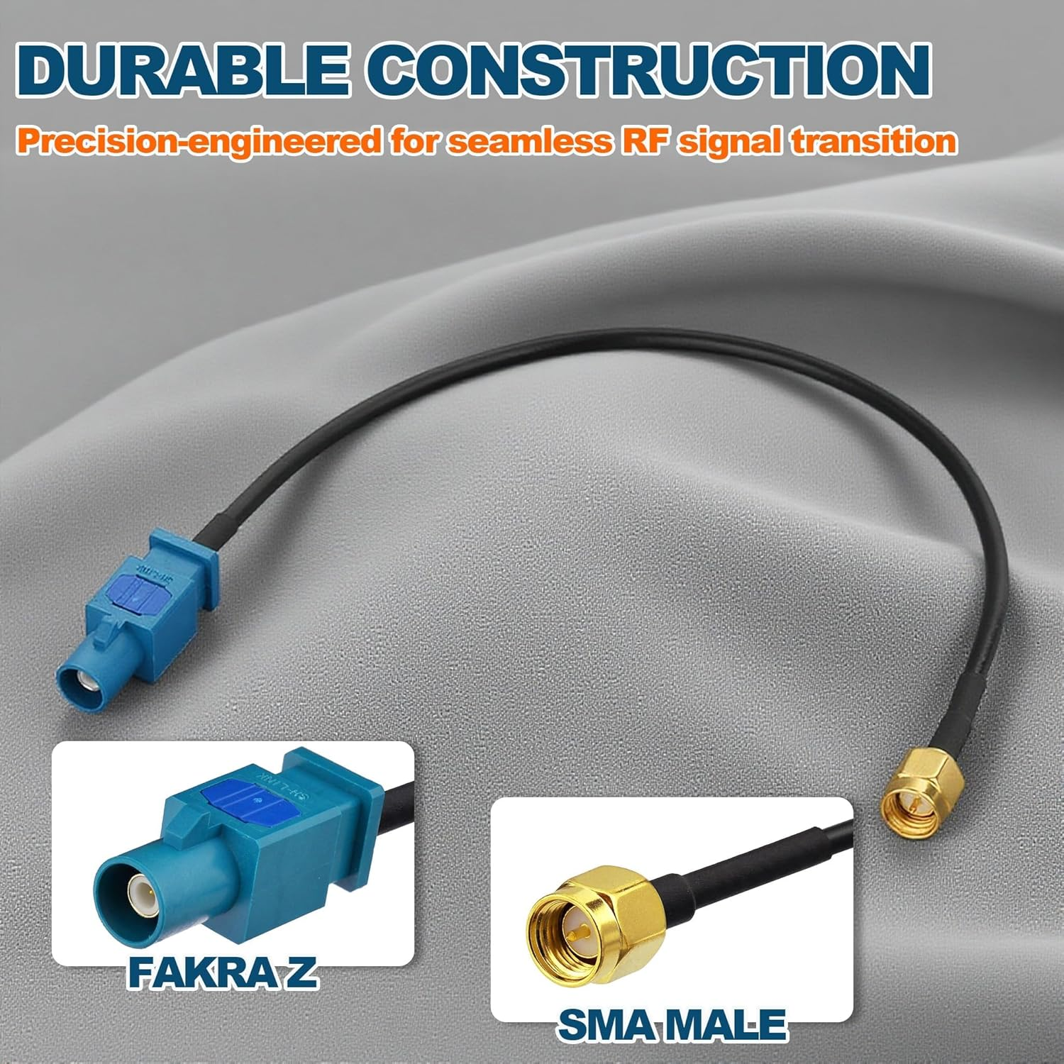 Bingfu Fakra Z Male to SMA Male Vehicle Aerial Antenna Adapter Cable 30Cm for Car Stereo Android Head Unit GPS Navigation FM AM Radio Sirius XM Satellite Radio 4G LTE TEL Telematics Bluetooth Module