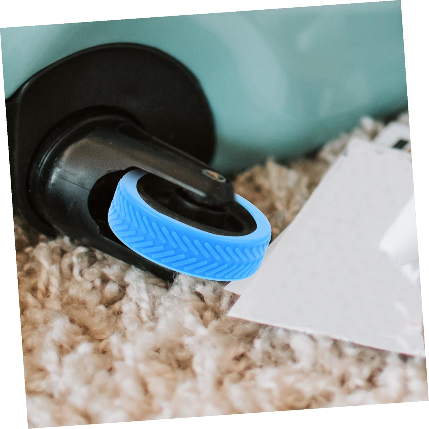 SHERCHPRY 8Pcs Silicone Luggage Wheel Covers for Suitcase Wheels Travel Floor Protectors Suitcase Feet Covers for Hardwood Floors