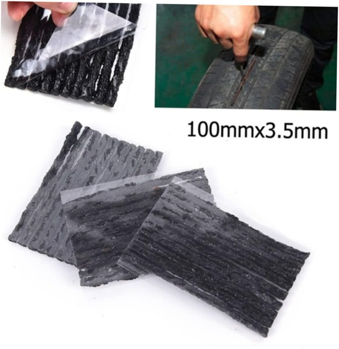 Ipetboom 100Pcs Car Tire Seal Strip Tubeless Repair Tape 100X3.5Mm Black Automotive Wheel Tire Puncture Repair Tool Suitable for in Australia