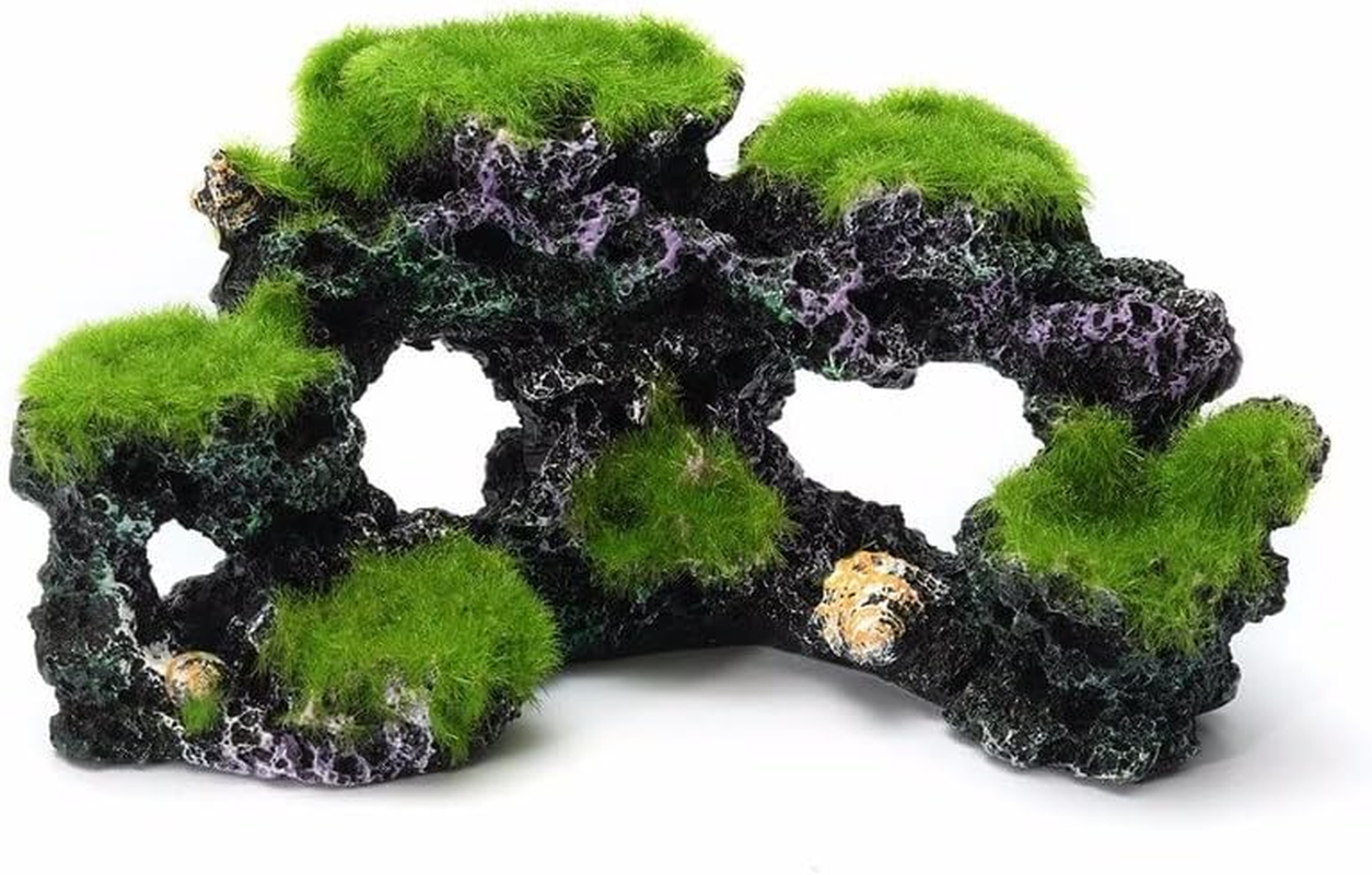 Fish Tank Decorations Fish Tank Cave Moss Bridge Decor Aquarium Rockery Mountain View Coral Reef Rock Landscape Underwater Ornament image number 2