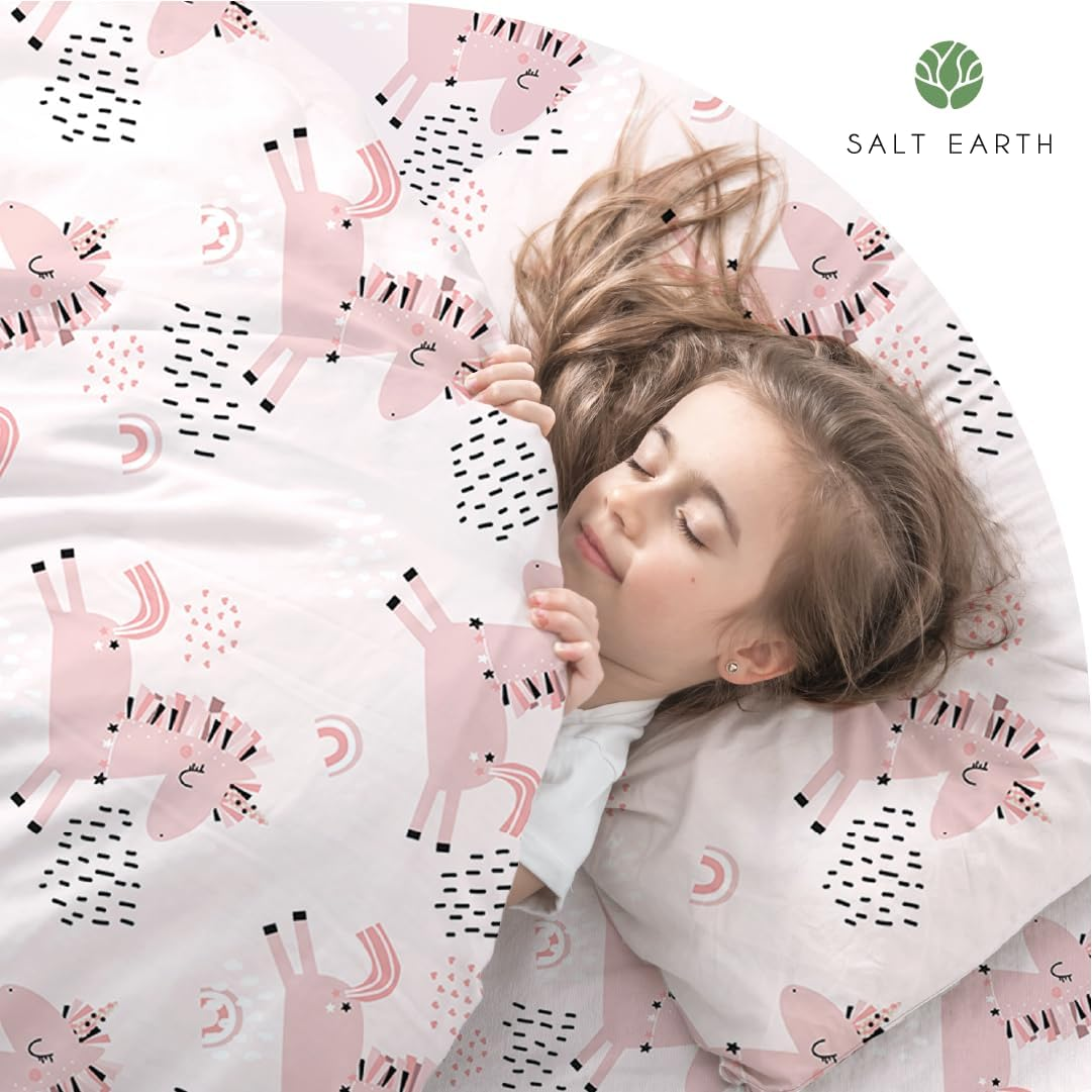 100% Cotton 210TC Salt Earth Kids Bedsheet, Twin Sheets Set for Toddler Bed, 3 Piece Bedding Set Including Flat Sheet, Fitted Sheet, and Pillowcase, Themed Cute Sheets for a Playful Kids Bed (Uni Fly) - Rainbow image number 7