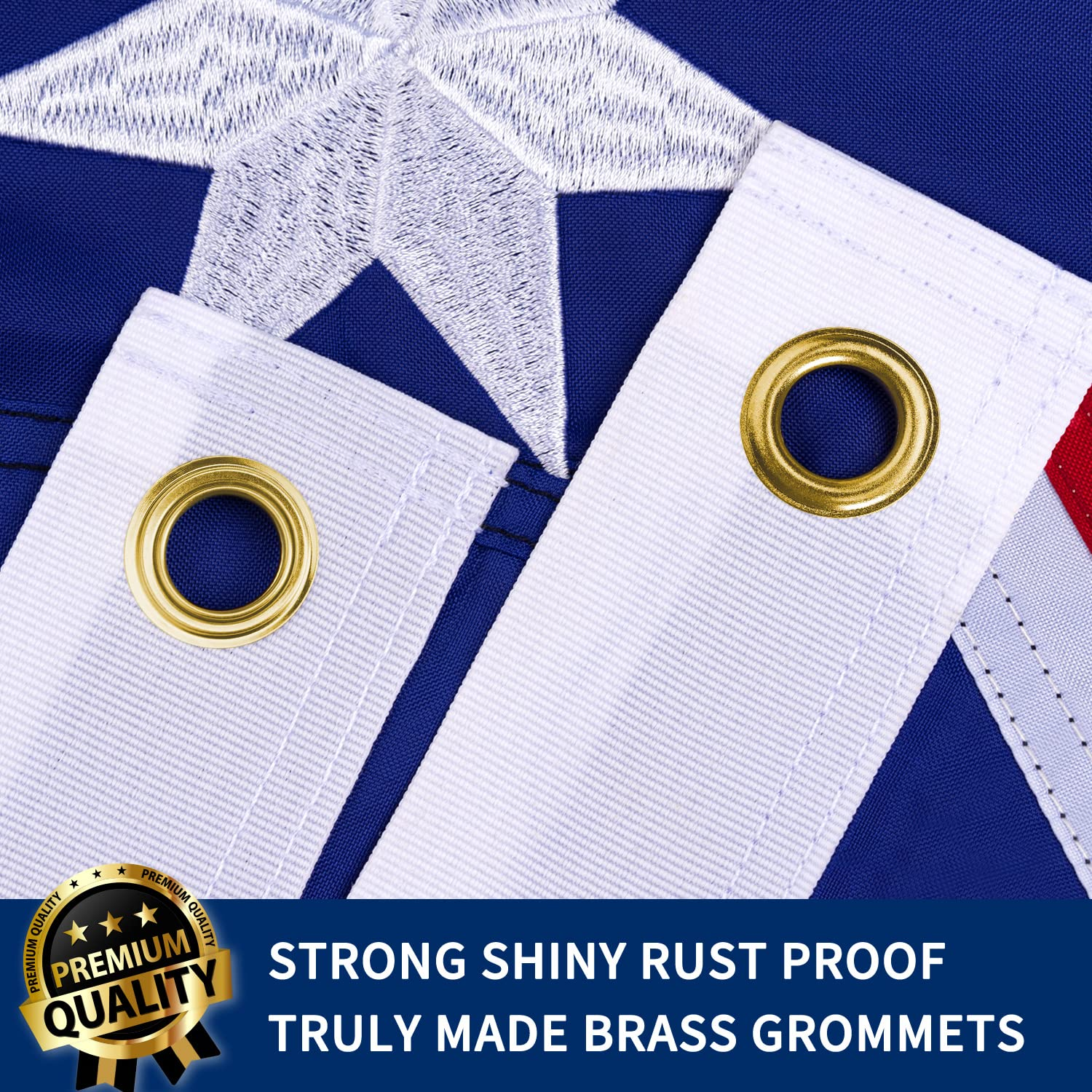 XIFAN Premium Australia Australian Flag 3X5 Outdoor, Double Sided Embroidered Stars, Heavy Duty 210D Nylon Australian National Country Flags, with Sewn Stripes/4 Stitch Hemming/Brass Grommets - Cuba image number 4