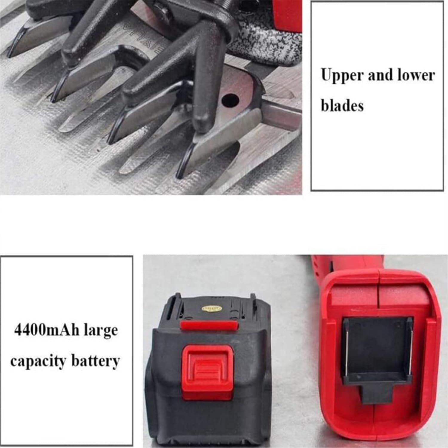 500W Cordless Sheep Shears,Electric Sheep Shearing Clippers with Two Batteries,Rechargeable,Wireless,For Shaving Fur Wool in Sheep,Goats,Cattle,Farm Livestock Pet,13Straightteeth image number 5