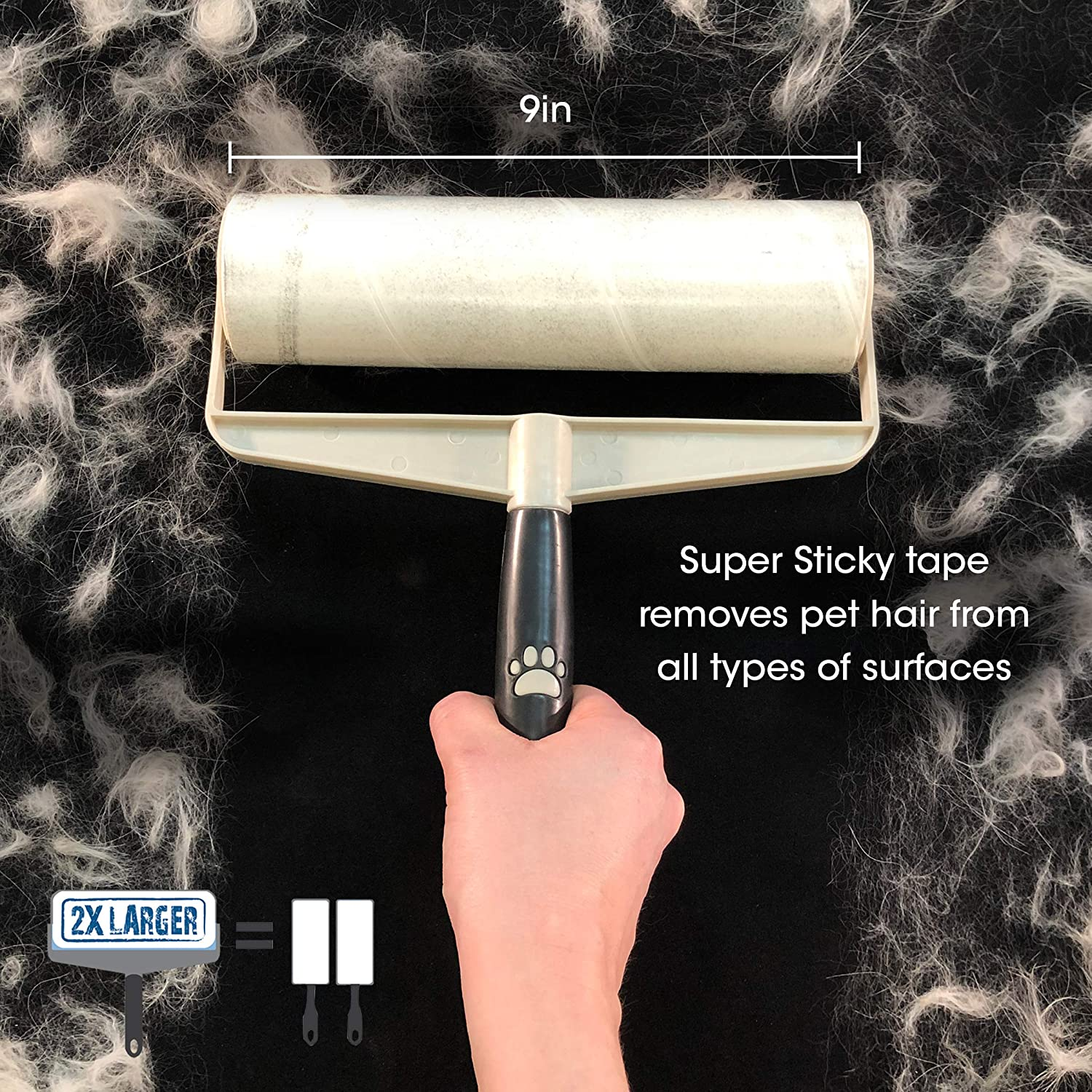 Spotty Supersize Extra Sticky, Adhesive Lint Roller Refill, Pet Cat & Dog Hair Remover for Clothes and Furniture, 60 Sheet Ct image number 1