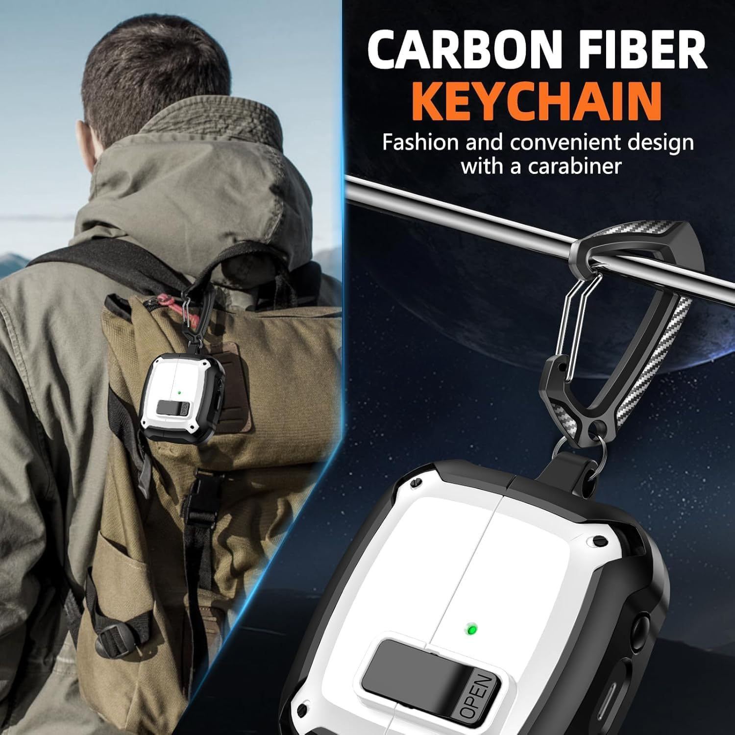 Compatible with Samsung Galaxy Buds 3 Case & Galaxy Buds 3 Pro Case,Full Body Shockproof Hard Shell Protection Design,With Secure Lock Clip image number 3