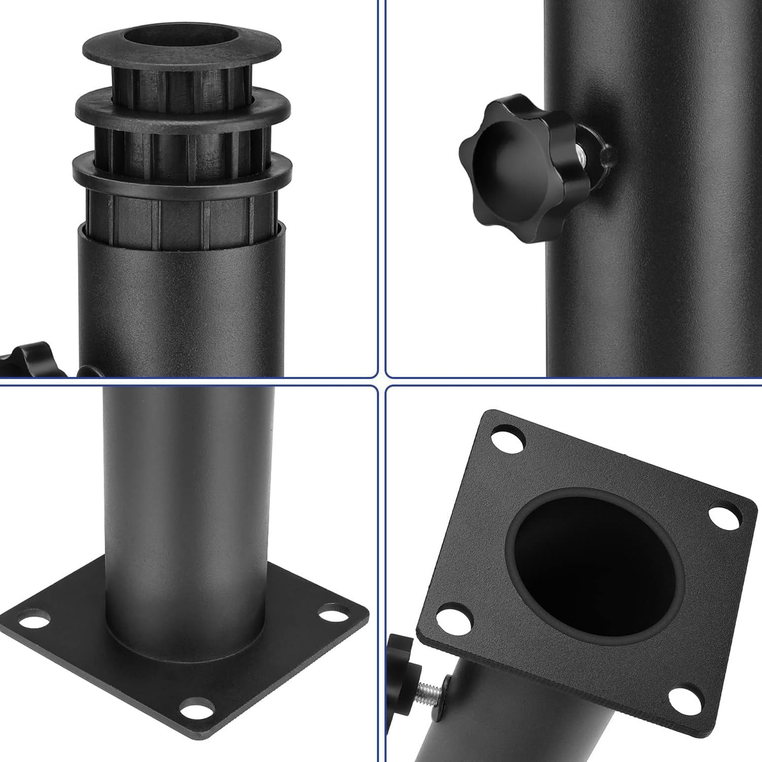 JUMXSRLE Deck Mount Umbrella Holder, Adjustable Diameter Heavy Duty Steel Outdoor Umbrella Base, Umbrella Deck Mount, Outdoor Umbrella Stand for Patio Table, Balcony, Decks, Docks image number 3