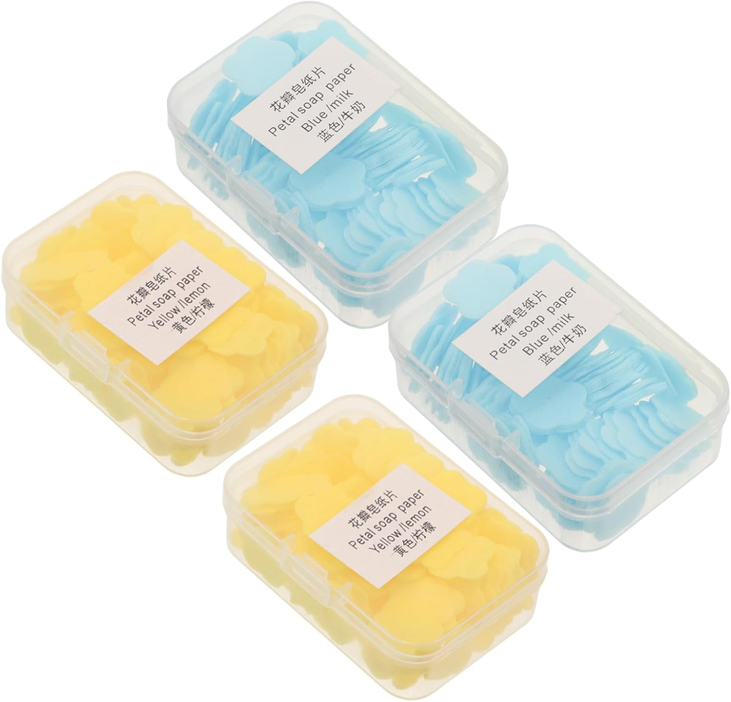 INOOMP 4 Boxes Portable Soap Sheets Travel Soap with Lemon Milk Scents Slices for Adults for Travel Supplies image number 2
