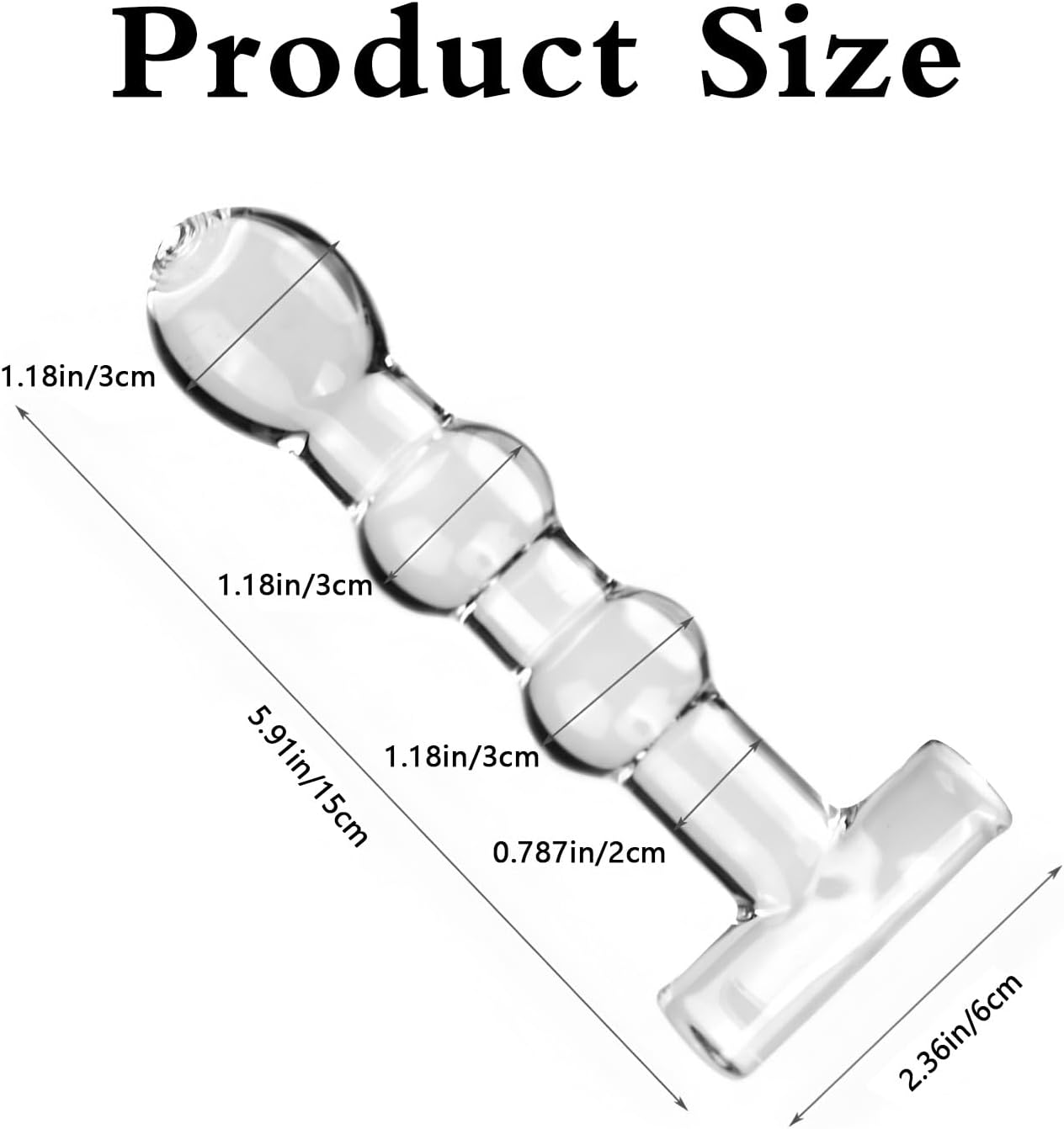 Glass Dildo Anal Plug - 15Cm Crystal Clear Temperature Play Toy for G-Spot & Prostate Stimulation, Sensual Massage Beads for Men, Women & Couples (Special Shape) image number 2