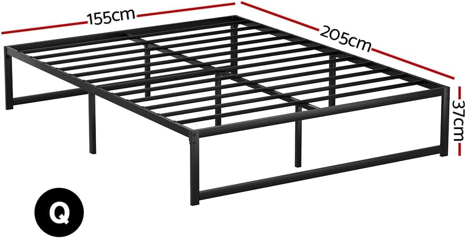 Artiss Queen Metal Bed Frame with Headboard(Base Only), Metal Platform Bed with Easy Assembly, 300Kg Capacity Heavy-Duty Metal Slats with under Bed Storage for Master Bedroom/Guest Room, Black image number 1