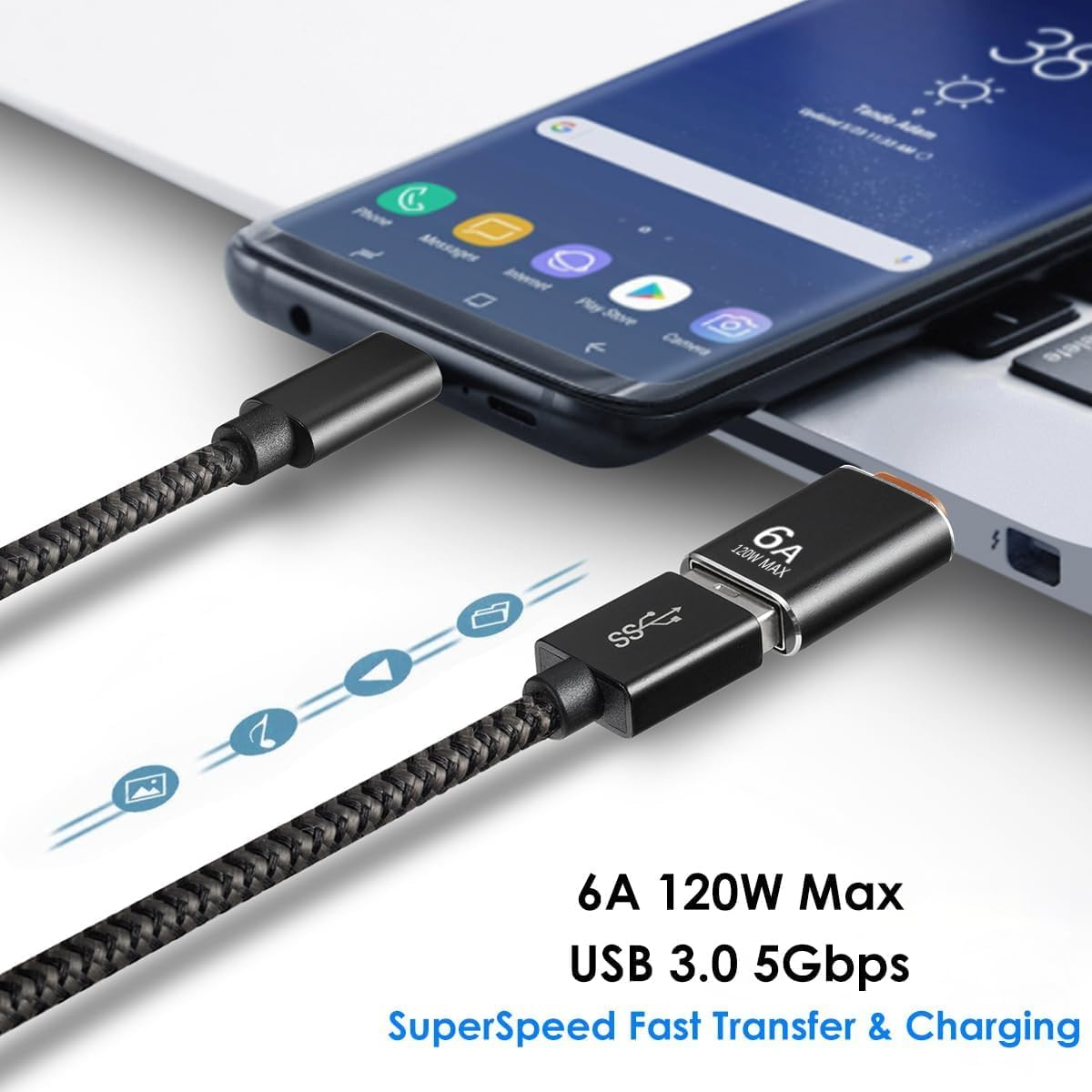 USB C to USB Adapter,Usb a 3.0 Female to Type C Male Adapter X2, USB-C Female to USB Male Adapter X2, Compatible with Mac-Book, Phone 15, Sam-Sung Galaxy, Smartphones, Tablets, Laptops 4 Pack image number 6