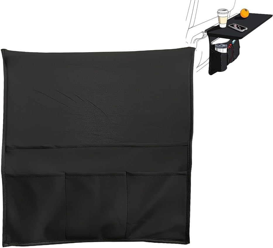 QOOWFEANIG Airplane Pocket Organizer, in Flight Seat Back Organizer Bag,Tray Table Cover,Airplane Tray Table Cover with Pocket Organizer,Media Pouch for Flying image number 5