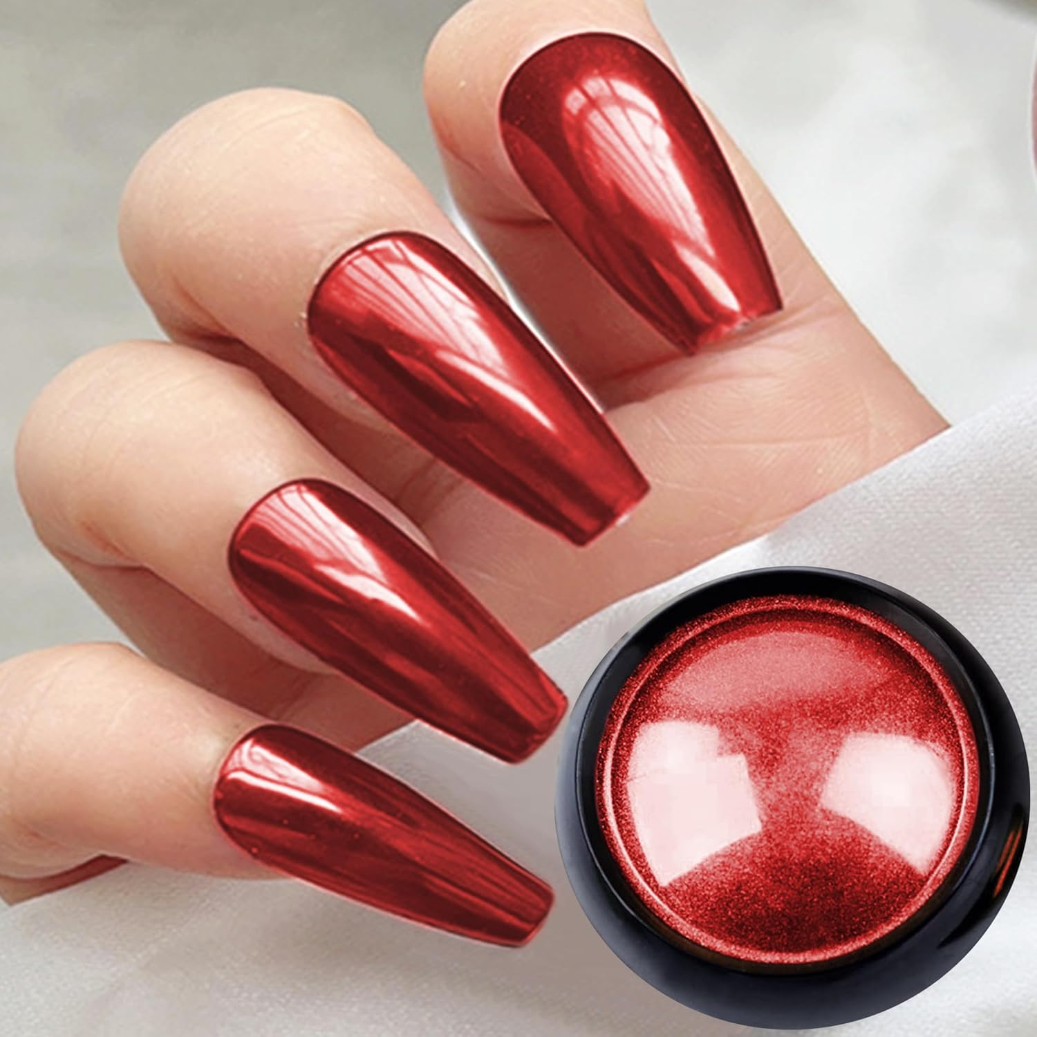 Chrome Nail Powder,Aurora Chrome Powder Mirror Luster Effect Charm Chrome Nail Powder Kit,Fairy Chrome Powder for Nails Nail Art,Chrome Powder for Acrylic Nails (Multicolour-Gold) - Multicolour-Gold image number 4