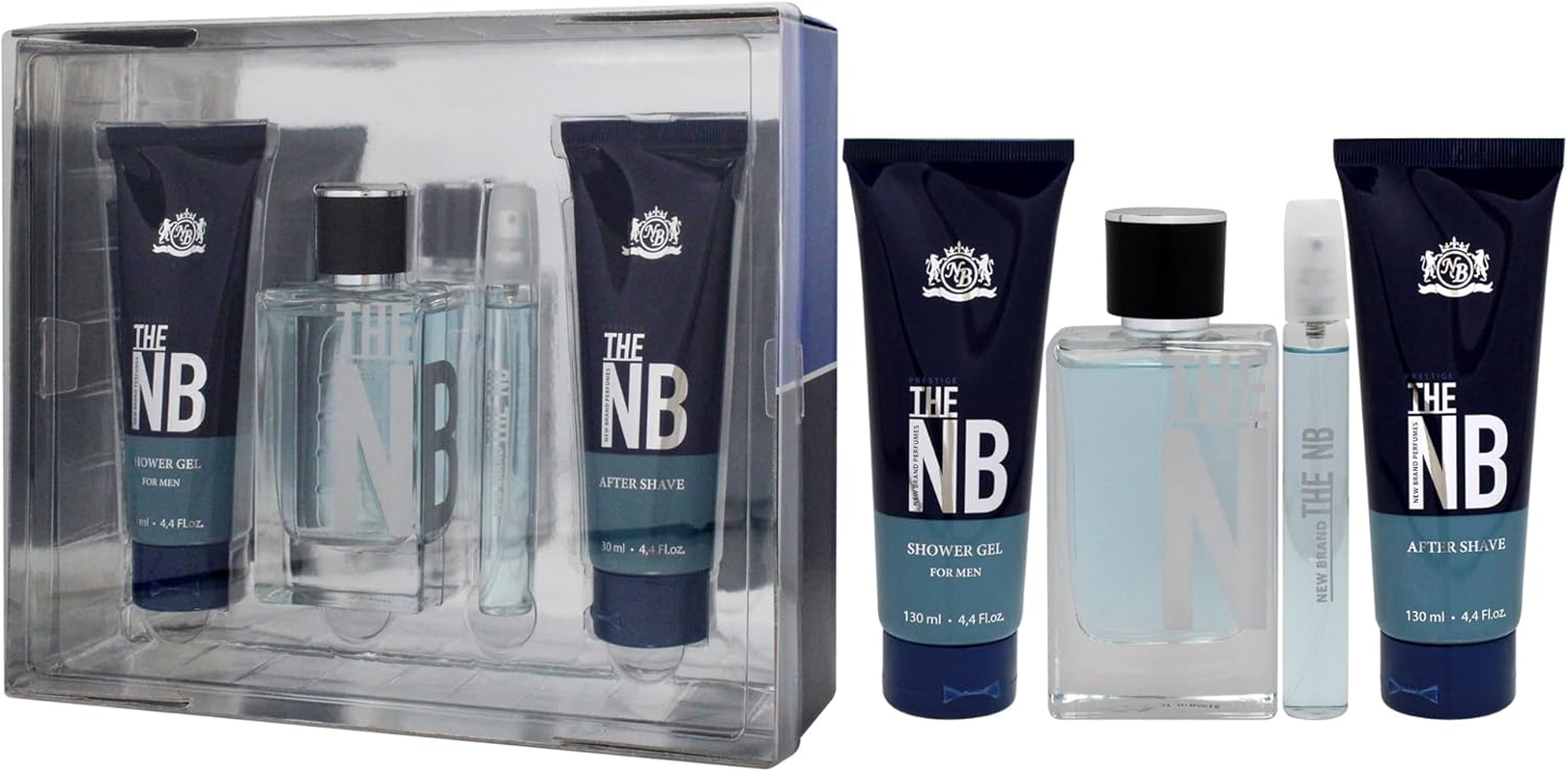 Prestige the New Brand by New Brand for Men - 4 Pc Gift Set 3.3Oz EDT Spray, 0.5Oz EDT Spray, 4.4Oz Shower Gel, 4.4Oz after Shave image number 4