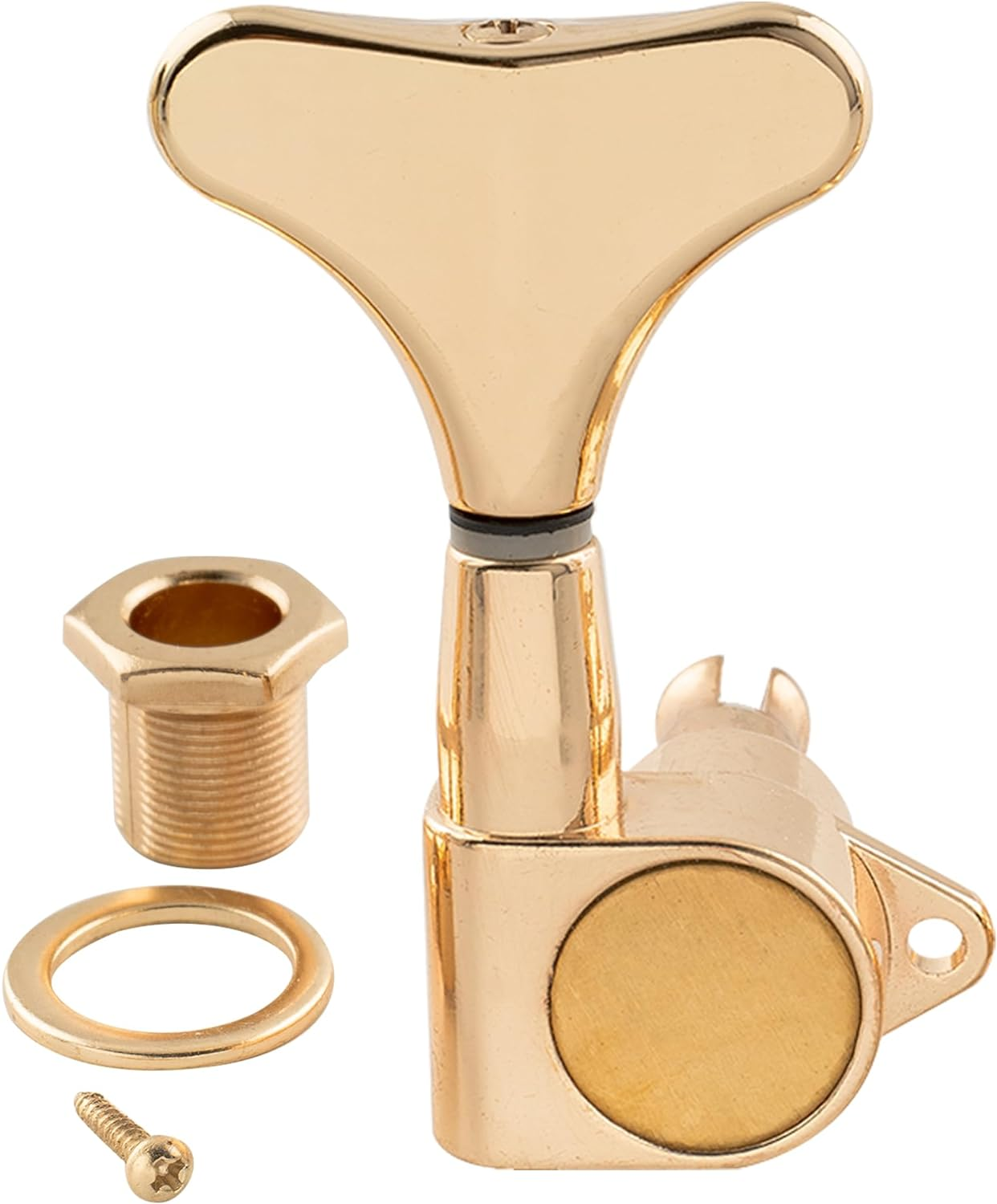 Musiclily Pro 4 in Line Sealed Electric Bass Tuners Machine Heads Tuning Keys Pegs Set for 4 String Precision Jazz Bass, Gold