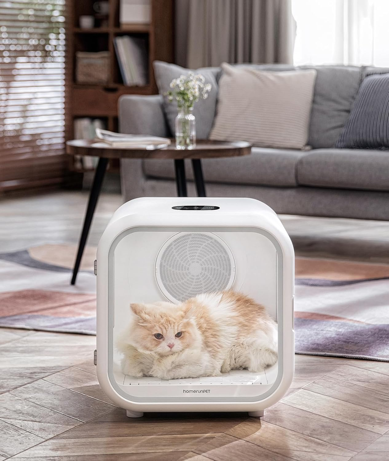 PTEROMYS 62L Dog Dryer Box, 360&deg; Efficient Automatic and Quiet Cat Pet Dryer Box with Smart Temperature Control, Ideal for Cats and Medium Dogs (White) image number 1