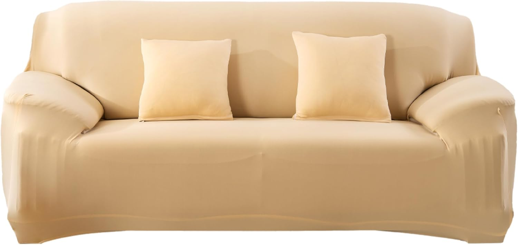 Plain Colour Sofa Cover (Black, 1 Seater) - Highly Stretchable 3 Seater Couch Cover, L Shape Lounge Protector, Durable and Stylish Sofa Covers for Living Room