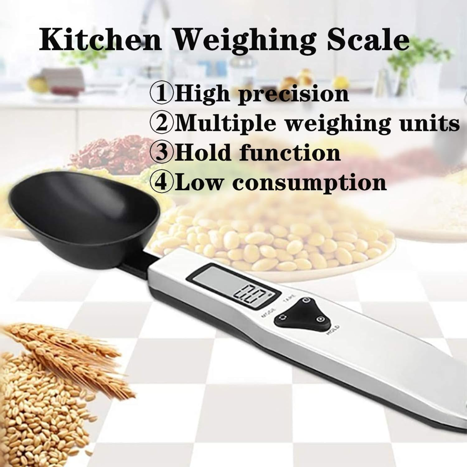 Nebula-X Kitchen Measuring Spoon Food Scale Digital Multi-Function Digital Spoon Scale, Weight from 0.1 Grams to 500 Grams Support Unit G/Oz/Gn/Ct (Rechargeable Model) image number 1