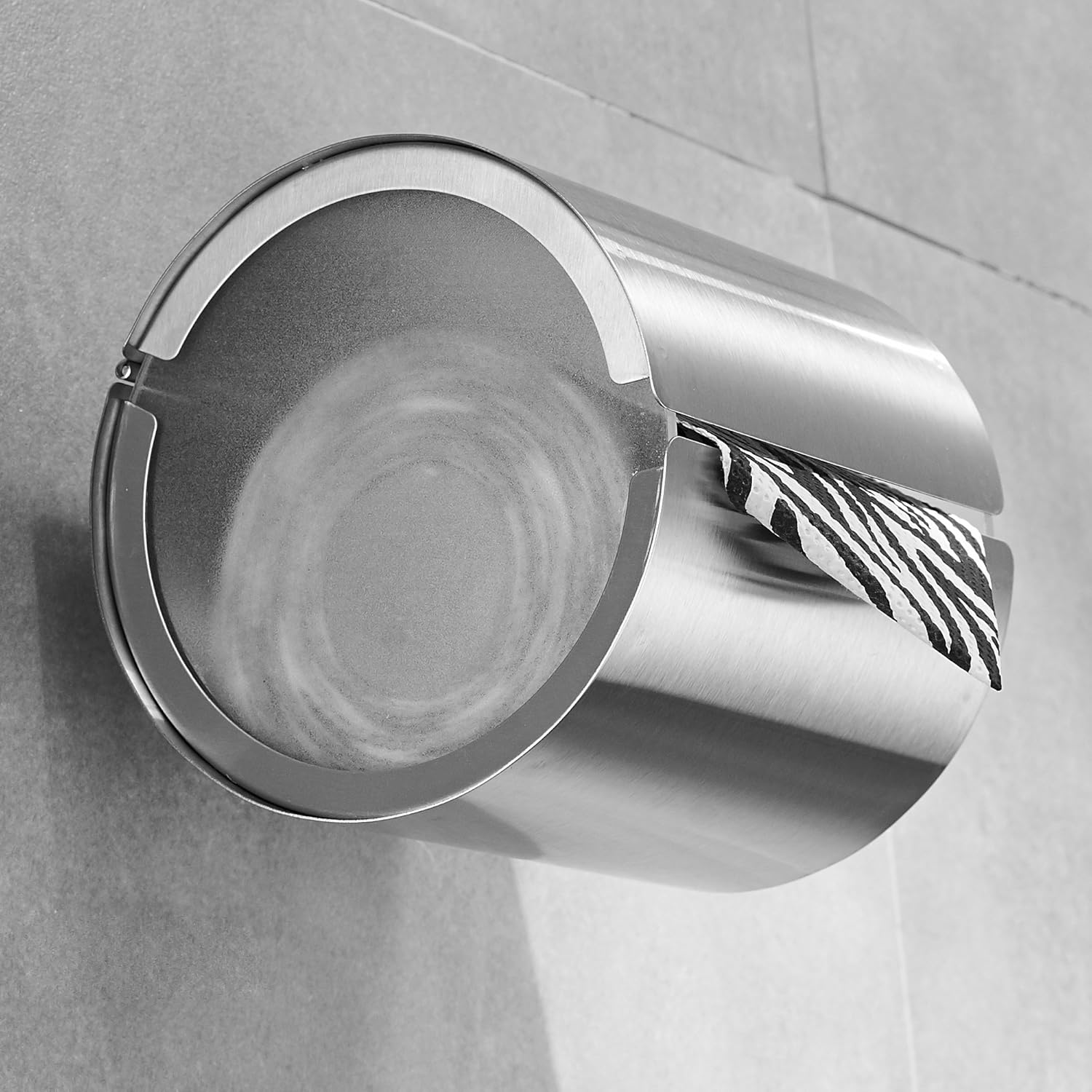 Junsun Modern Toilet Paper Holder round Tissue Paper Roll Holder Waterproof Wall Mounted -Stainless Steel, Brushed Nickel