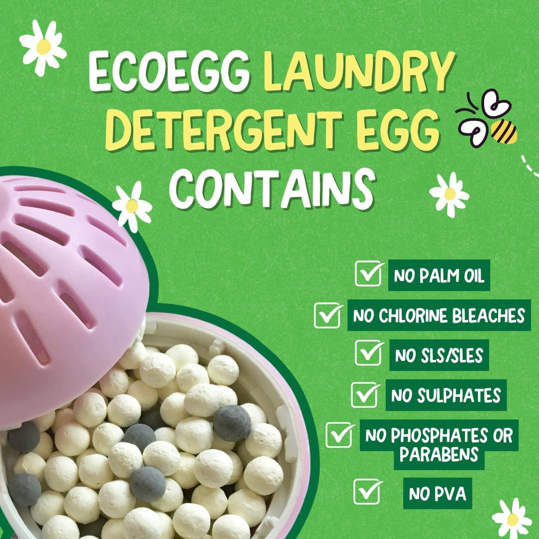 Ecoegg Laundry Egg &ndash; Spring Blossom &ndash; 70 Washes | Non-Bio Laundry Detergent for Sensitive Skin | No Enzymes, Phosphates, Palm Oil or Chlorine Bleach image number 1