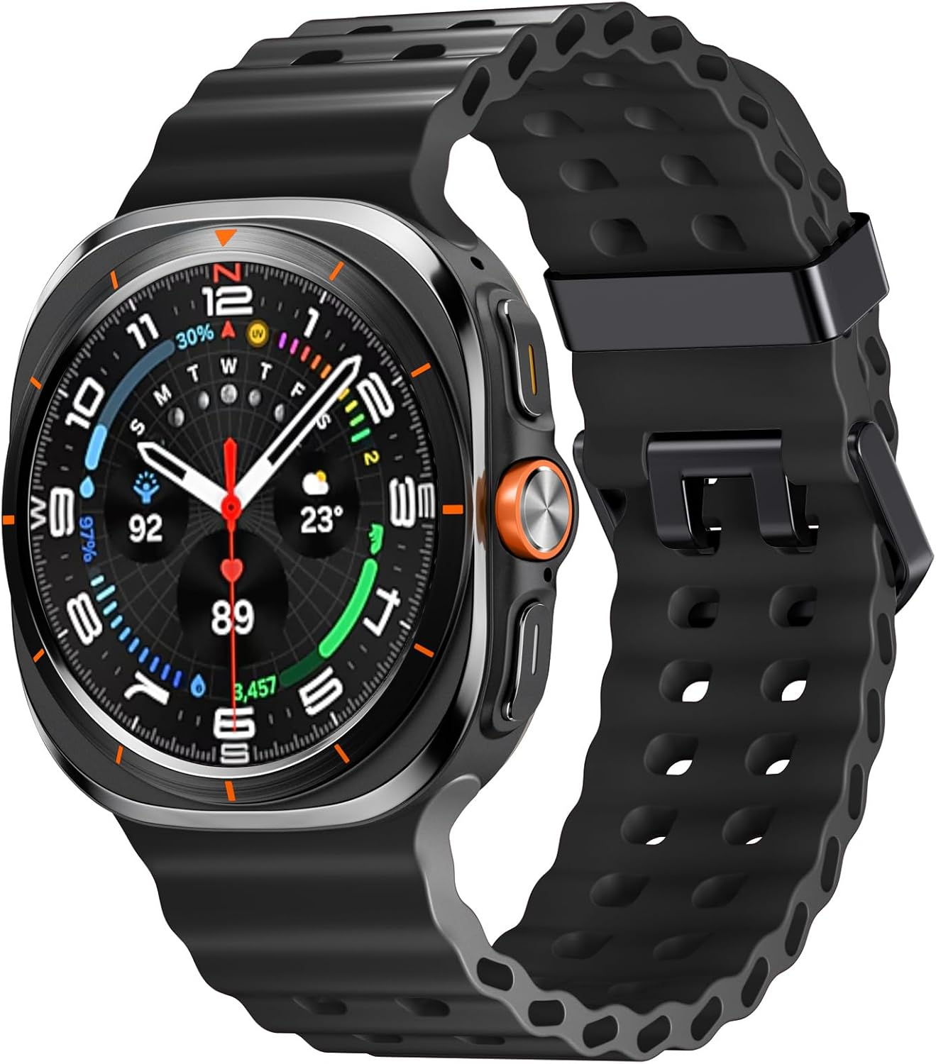 Getino Compatible with Samsung Galaxy Watch Ultra Bands 47Mm (2024/2025), Soft Ocean Silicone Sport Strap Women Men Replacement Accessory Fit for Samsung Galaxy Watch Ultra Band