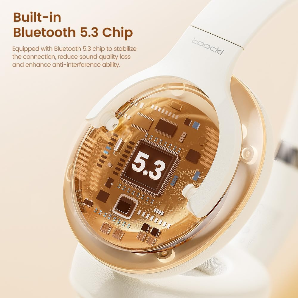 Toocki Bluetooth 5.3 Headphones, Foldable, Speaker 40 Mm, Battery Life 26 Hours image number 2