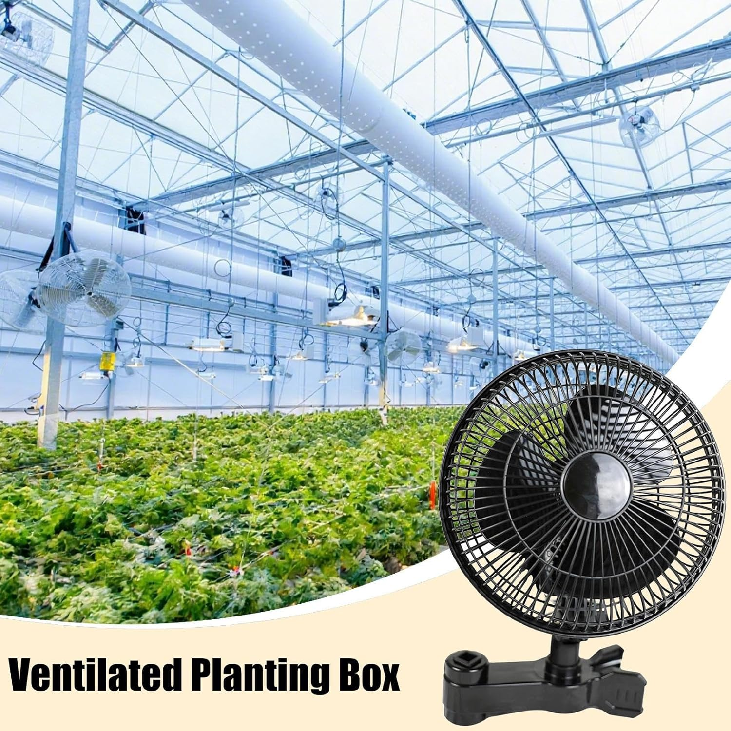 Grow Tent Fan - Powerful Oscillating Ventilator | Quiet 2 Speed Adjustable Fan for Workshop RV Camping Greenhouse Bedroom Tent Gym Kitchen image number 3
