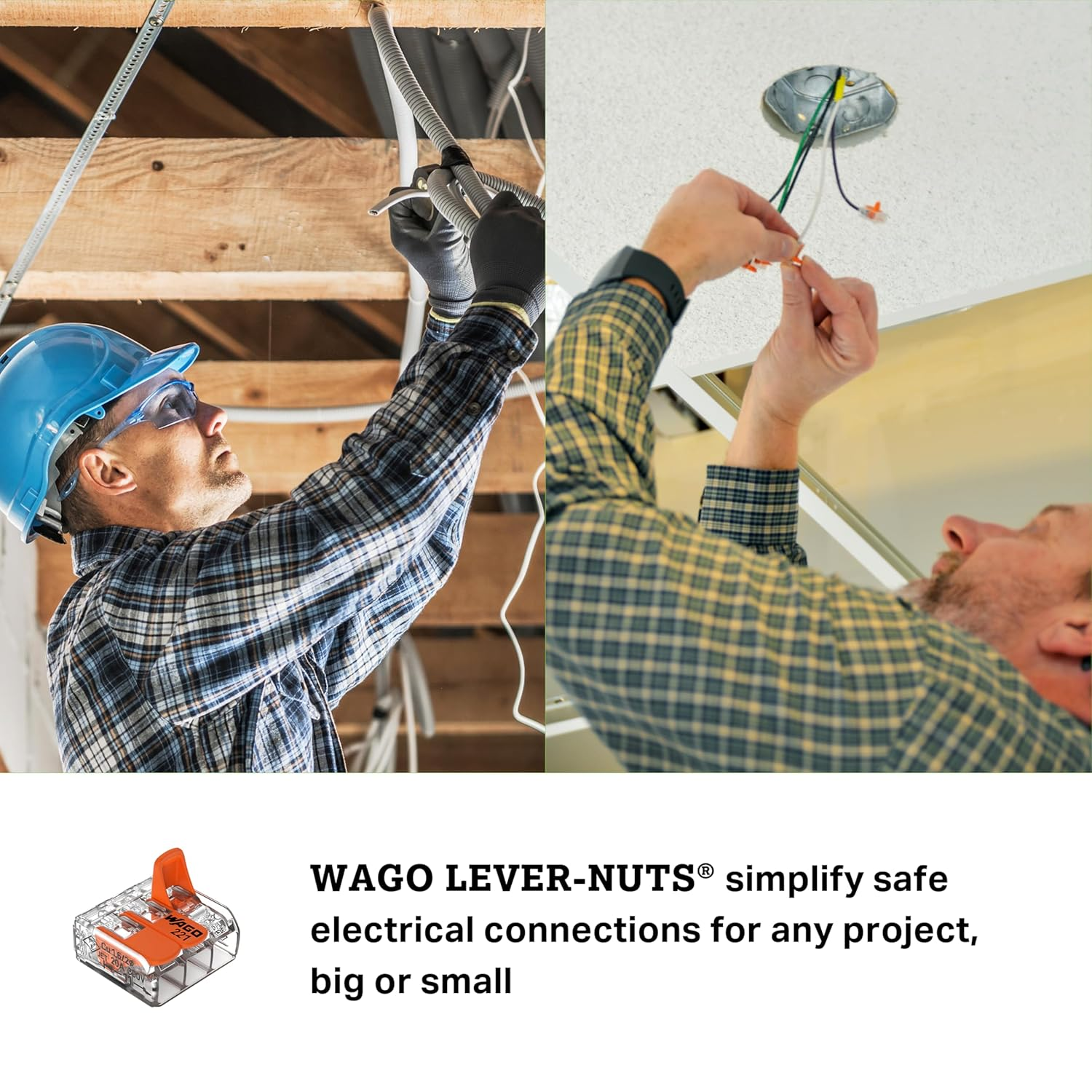 Wago 221-413 Lever-Nuts 3 Conductor Compact Connectors 50 PK image number 2