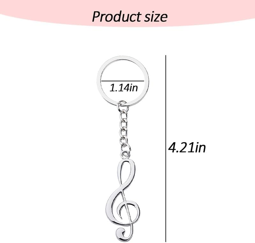 Music Lover Musicial Birthday Gifts for Musicians Music Note Keychain for Women Men Singer Music Theme Party Favors - Colorful image number 7