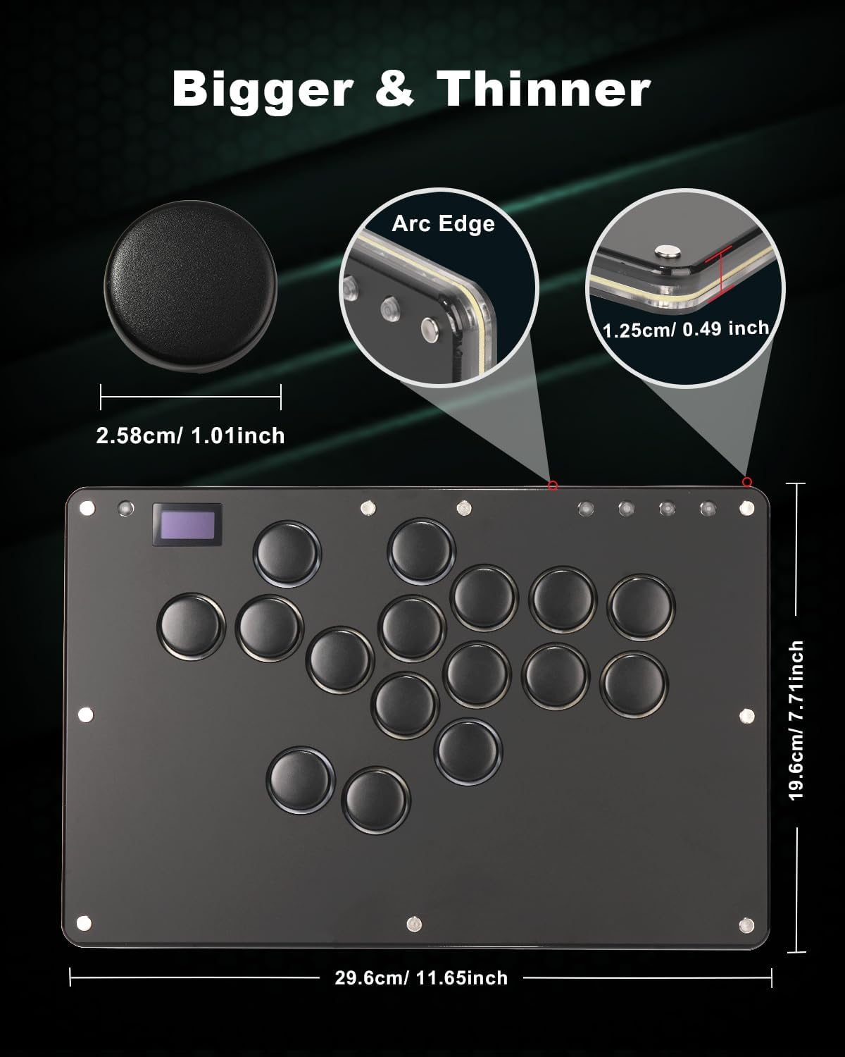 ONEED Haute42 Leverless Controller Arcade Stick T16: Leverless Controller T16 Black,Leverless Arcade Stick for Pc/Ps3/Ps4/Switch Game,Crystal Low-Profile Switch Arcade Stick Support Hot Swap & SOCD image number 3