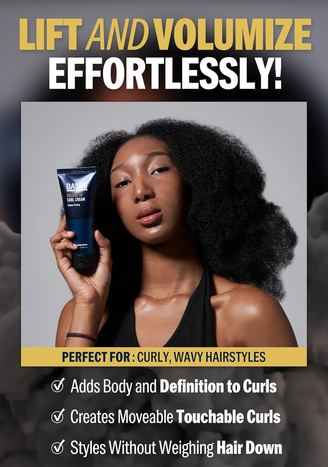 DASHU Daily Volume up Curl Cream | Hair Curling Cream for Men W/Vegetable Oil & Protein Ingredients | Hydrating Curl Cream for Wavy Hair (5.46 Fl Oz) image number 1